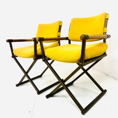 Pair of 1970s Director's Chairs in the Style of Milo Baughman