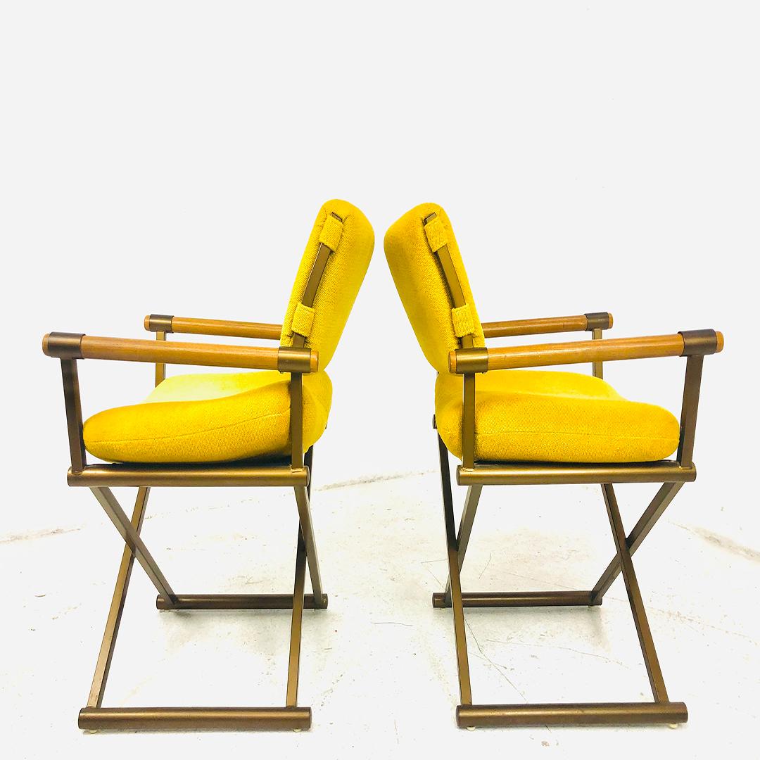 Mid-Century Modern Pair of 1970s Director's Chairs in the Style of Milo Baughman