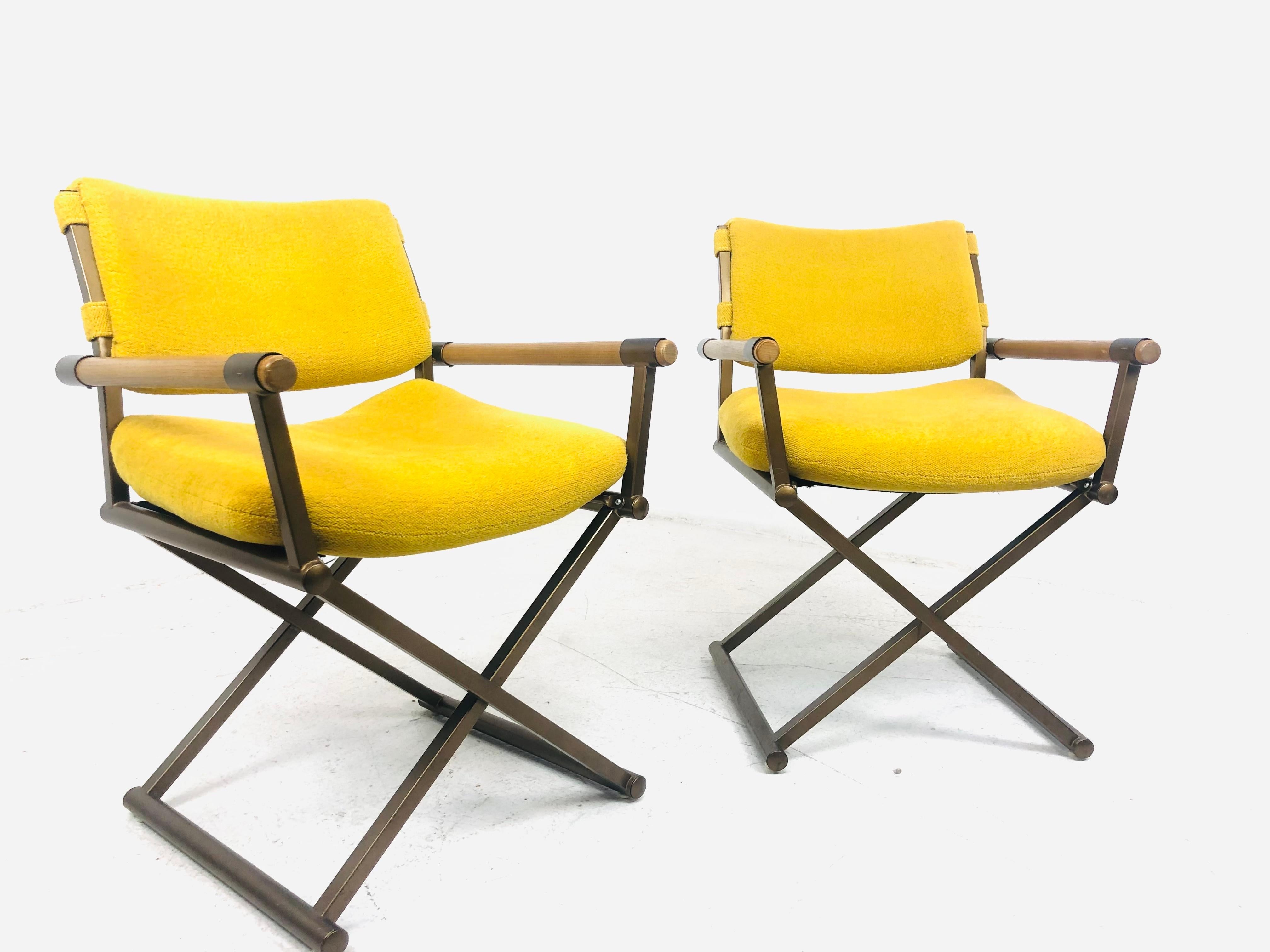 Pair of 1970s Director's Chairs in the Style of Milo Baughman In Good Condition In Dallas, TX
