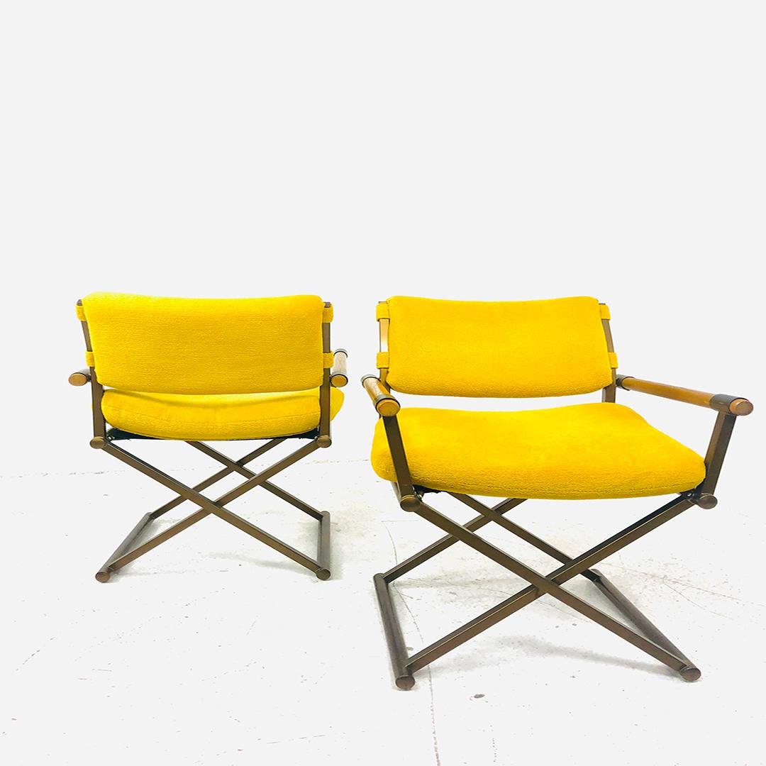 Late 20th Century Pair of 1970s Director's Chairs in the Style of Milo Baughman