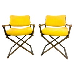 Pair of 1970s Director's Chairs in the Style of Milo Baughman