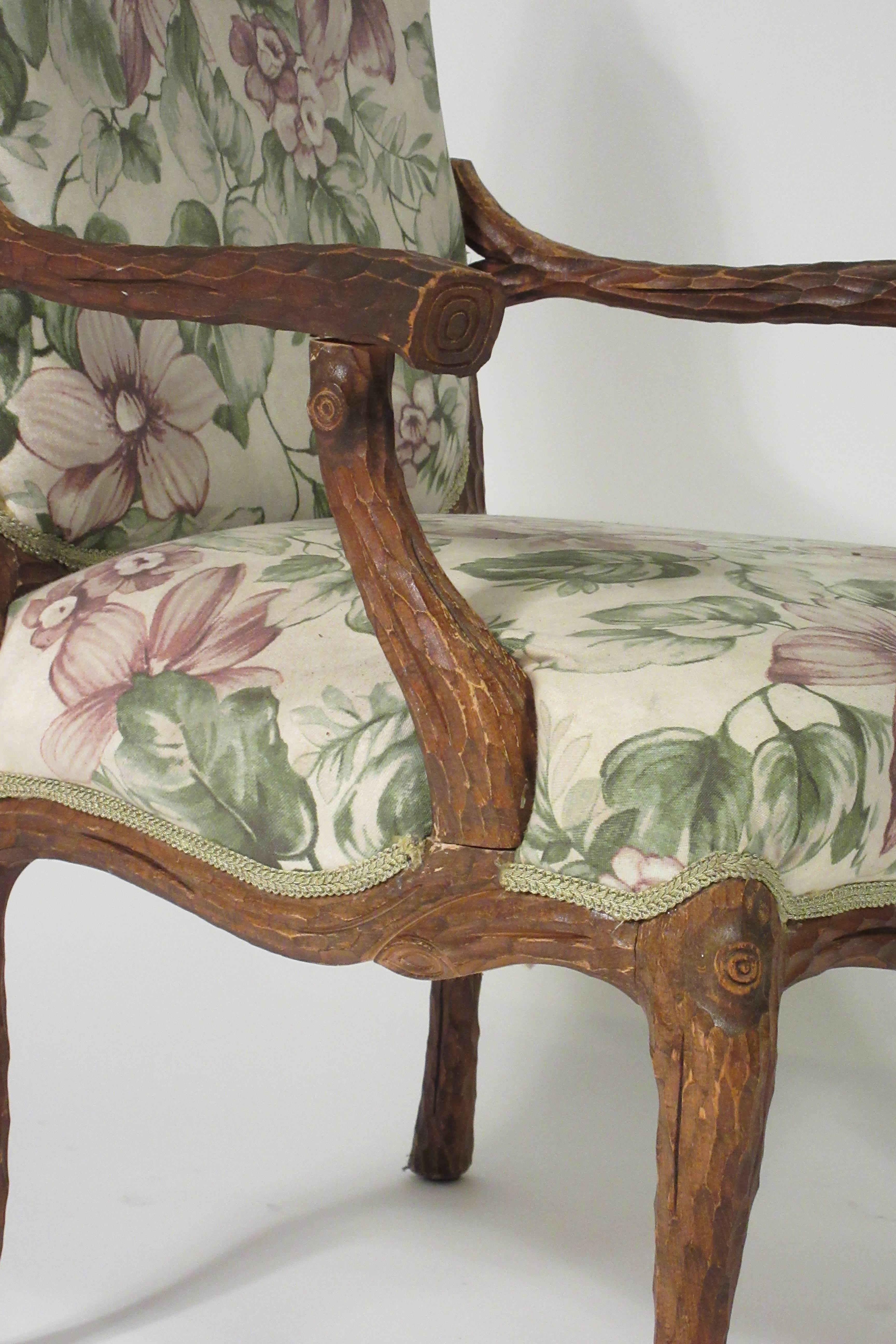Pair of 1970s Faux Bois Armchairs 3