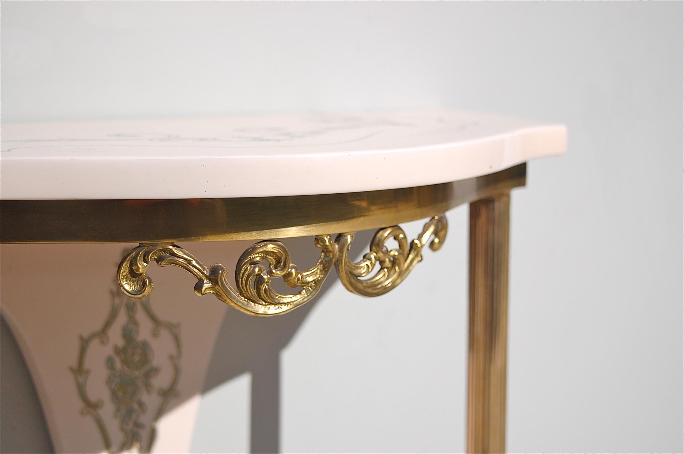 Brass Pair of 1970s Fornasetti Style Nightstands, Italy For Sale