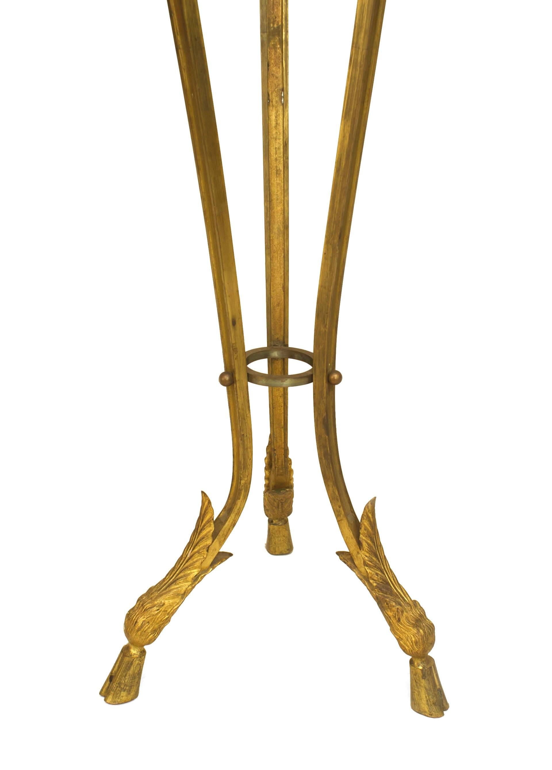 Pair of French Empire Gilt Bronze Pedestals In Good Condition For Sale In New York, NY