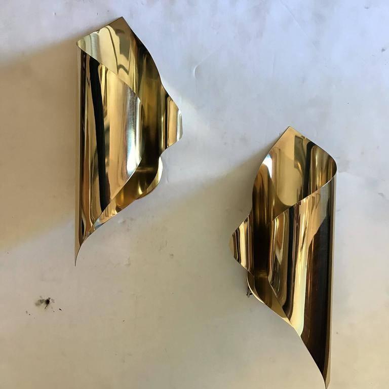 Mid-Century Modern Pair of 1970s French Maison Charles et Fils Wall Lights