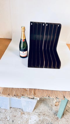 Pair of 1970s French Plastic Shelves, Brown, with Curved Design  Brown olor