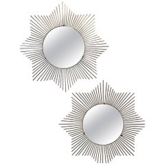 Pair of 1970s French Sunburst Mirror