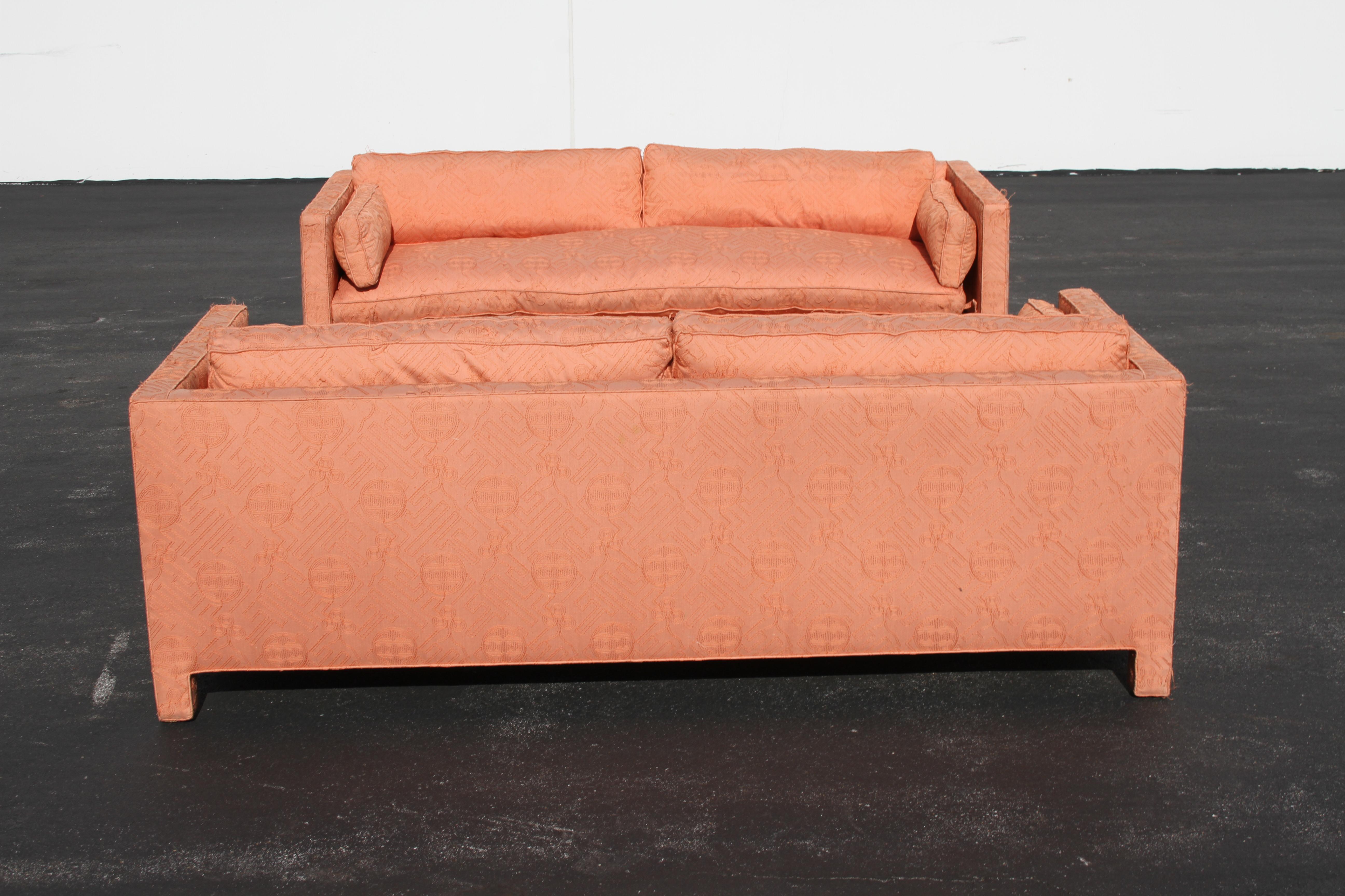 American Pair of 1970s Fully Upholstered Sofas by John Mascheroni for Swaim