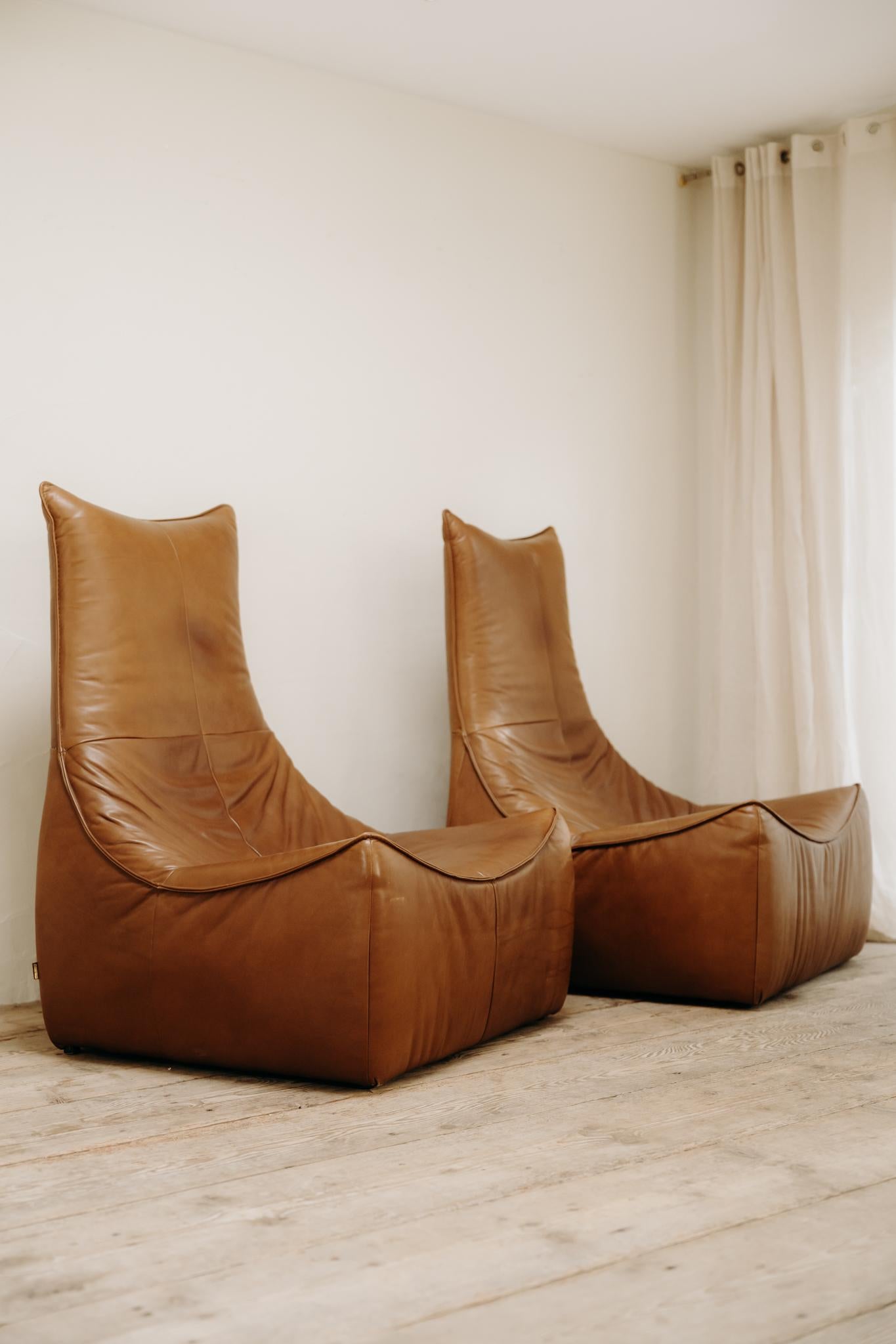 Leather pair of 1970's Gerard Van den Berg 