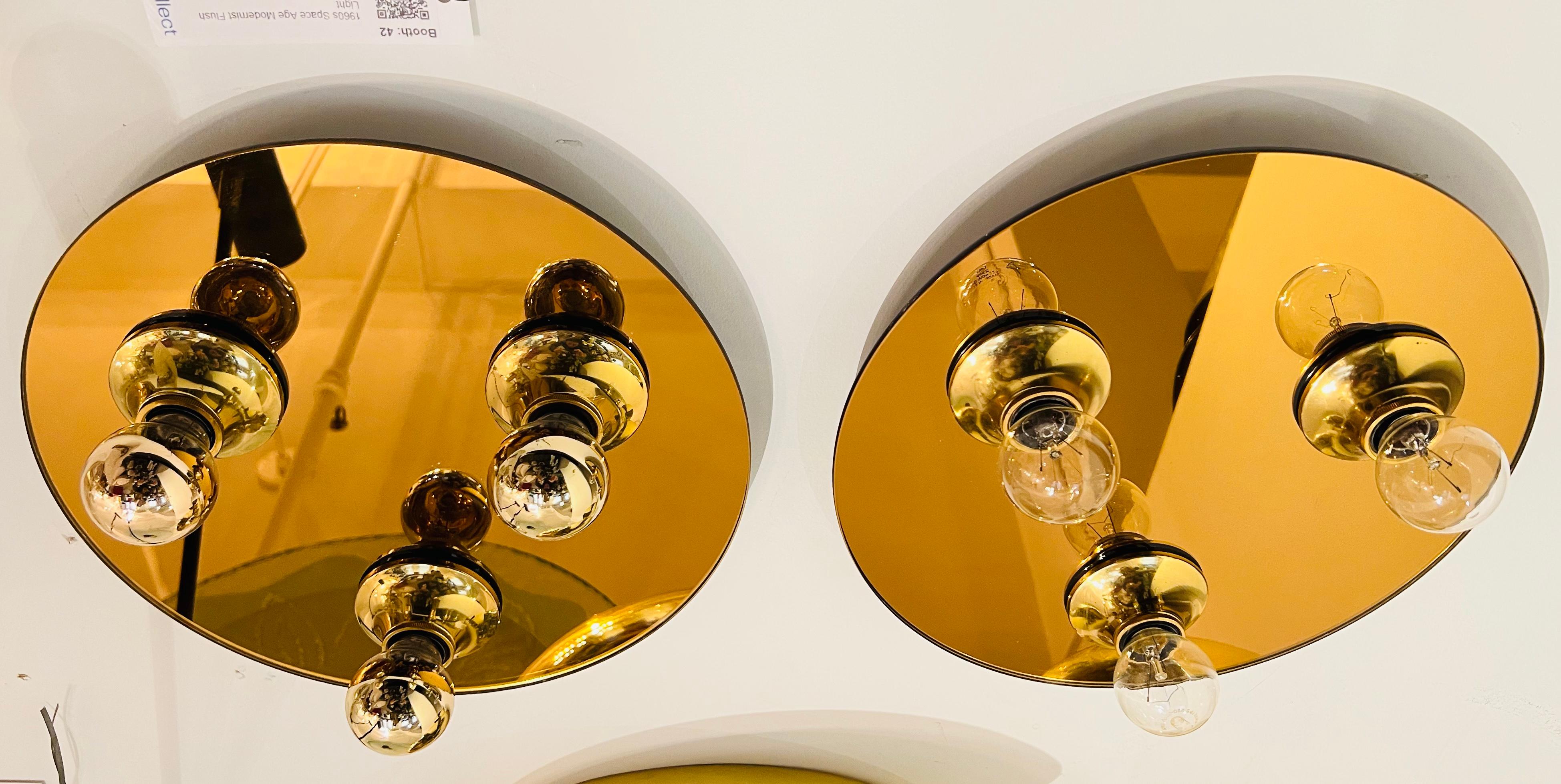 Ein Paar deutsche doria-verspiegelte Einbaulampen aus den 1970er Jahren im Angebot 1