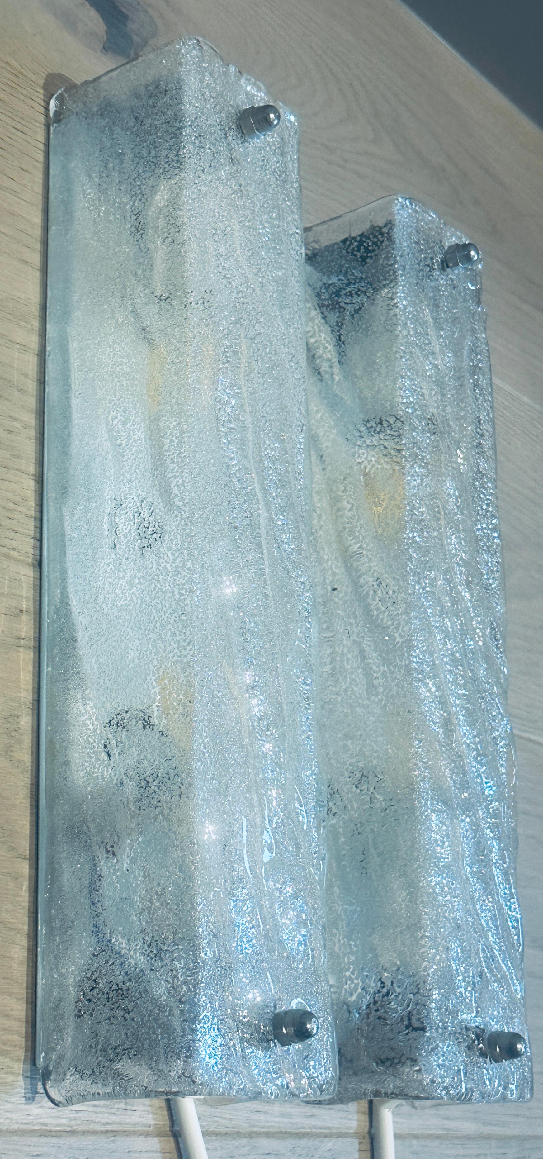 Pareja de apliques alemanes de cristal esmerilado Kaiser Leuchten de los años 70 en venta 5