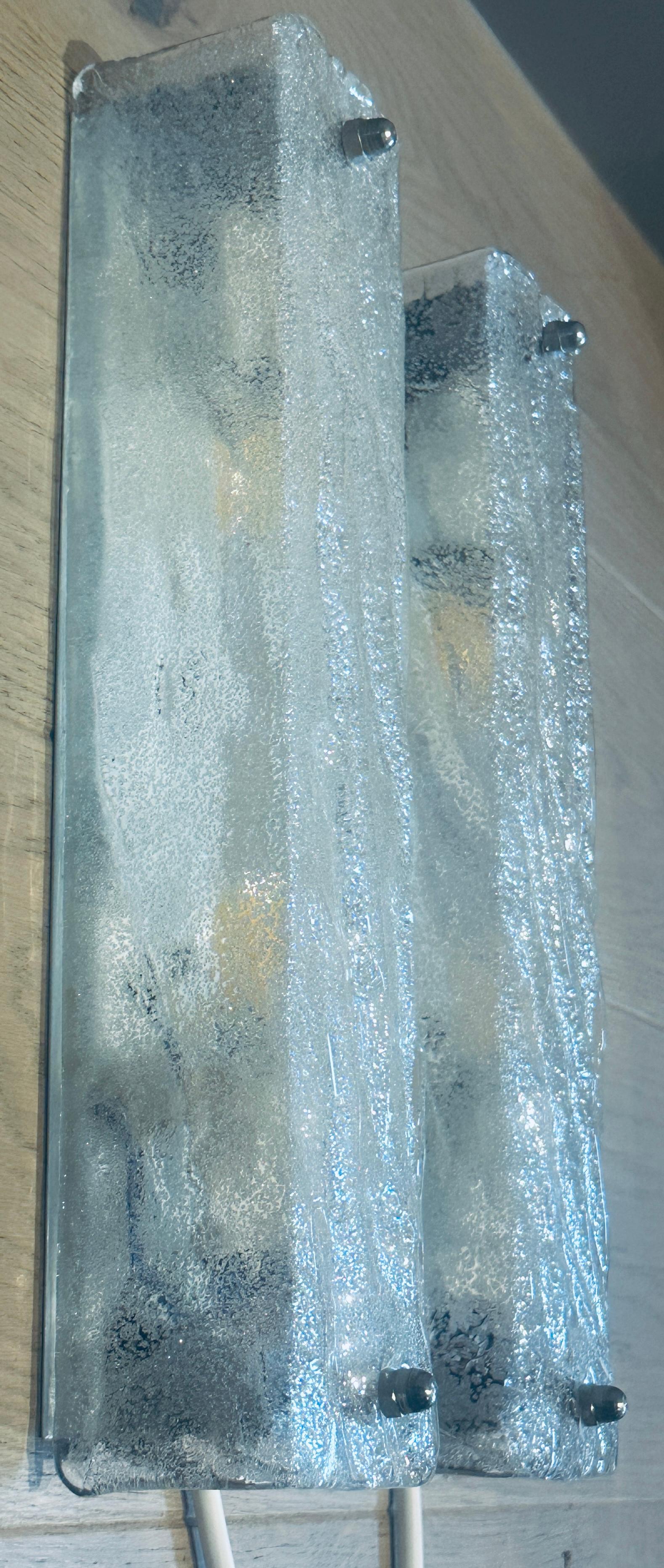 Pareja de apliques alemanes de cristal esmerilado Kaiser Leuchten de los años 70 en venta 6