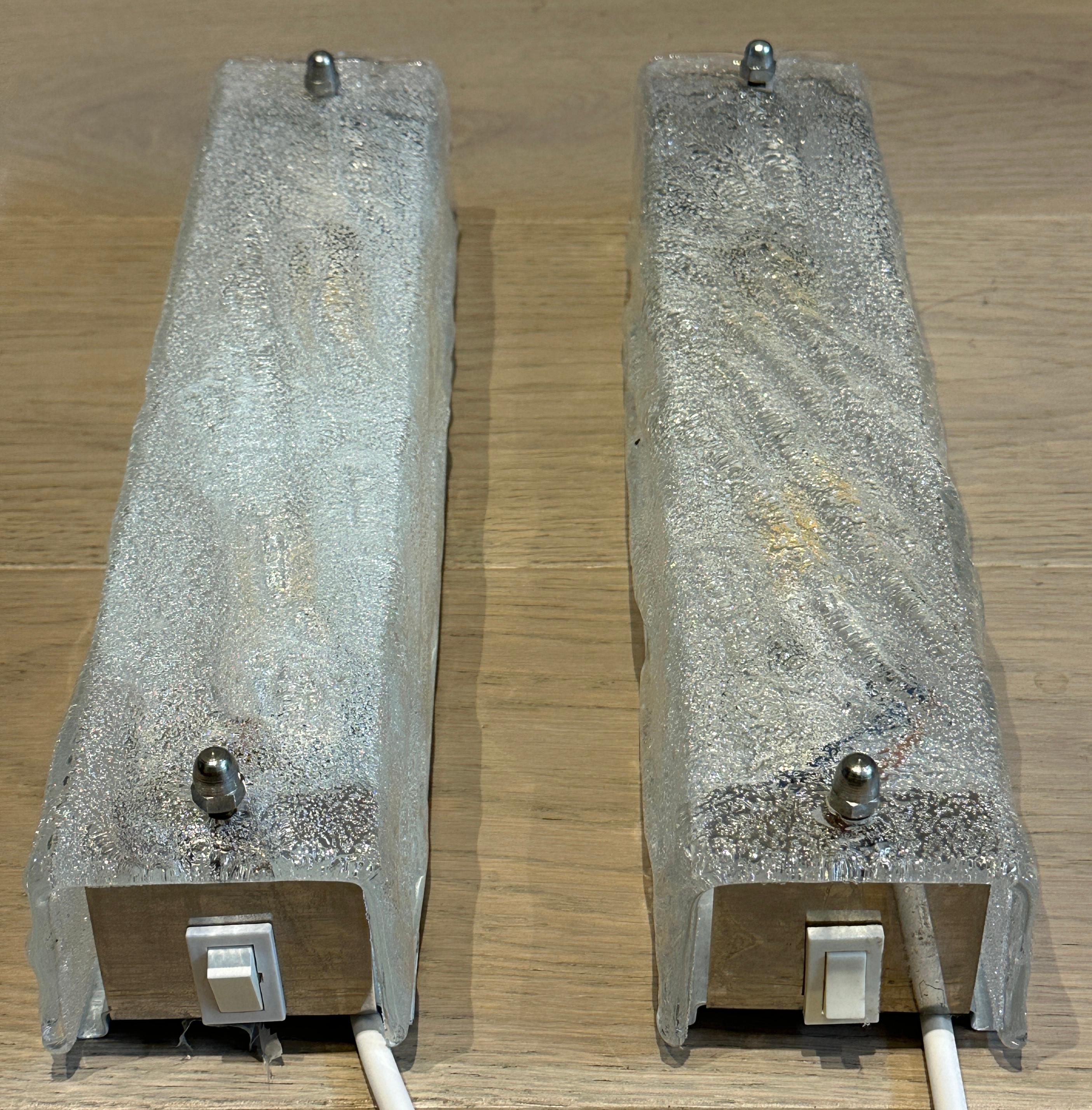 Pareja de apliques alemanes de cristal esmerilado Kaiser Leuchten de los años 70 en venta 7