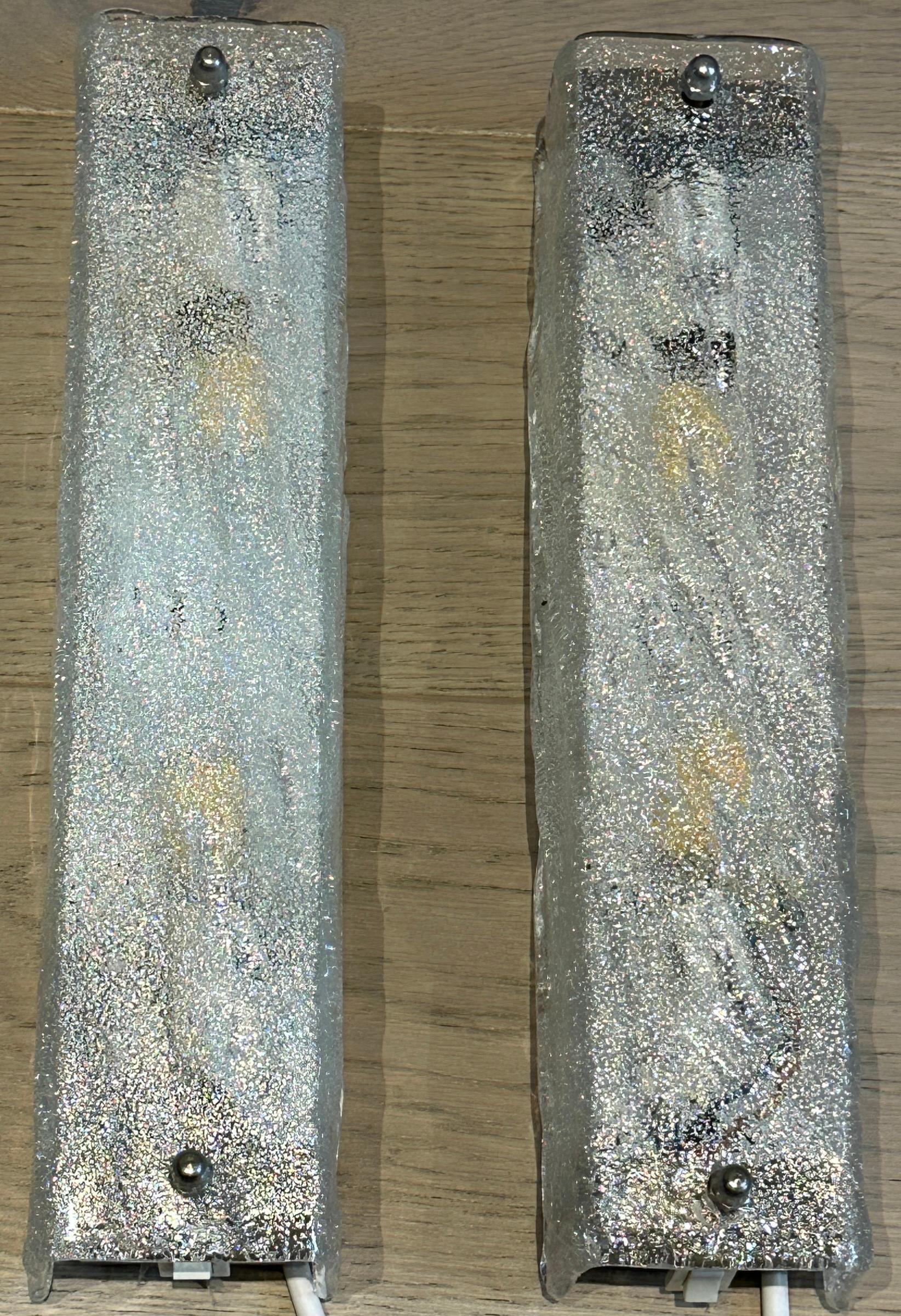 Pareja de apliques alemanes de cristal esmerilado Kaiser Leuchten de los años 70 en venta 8