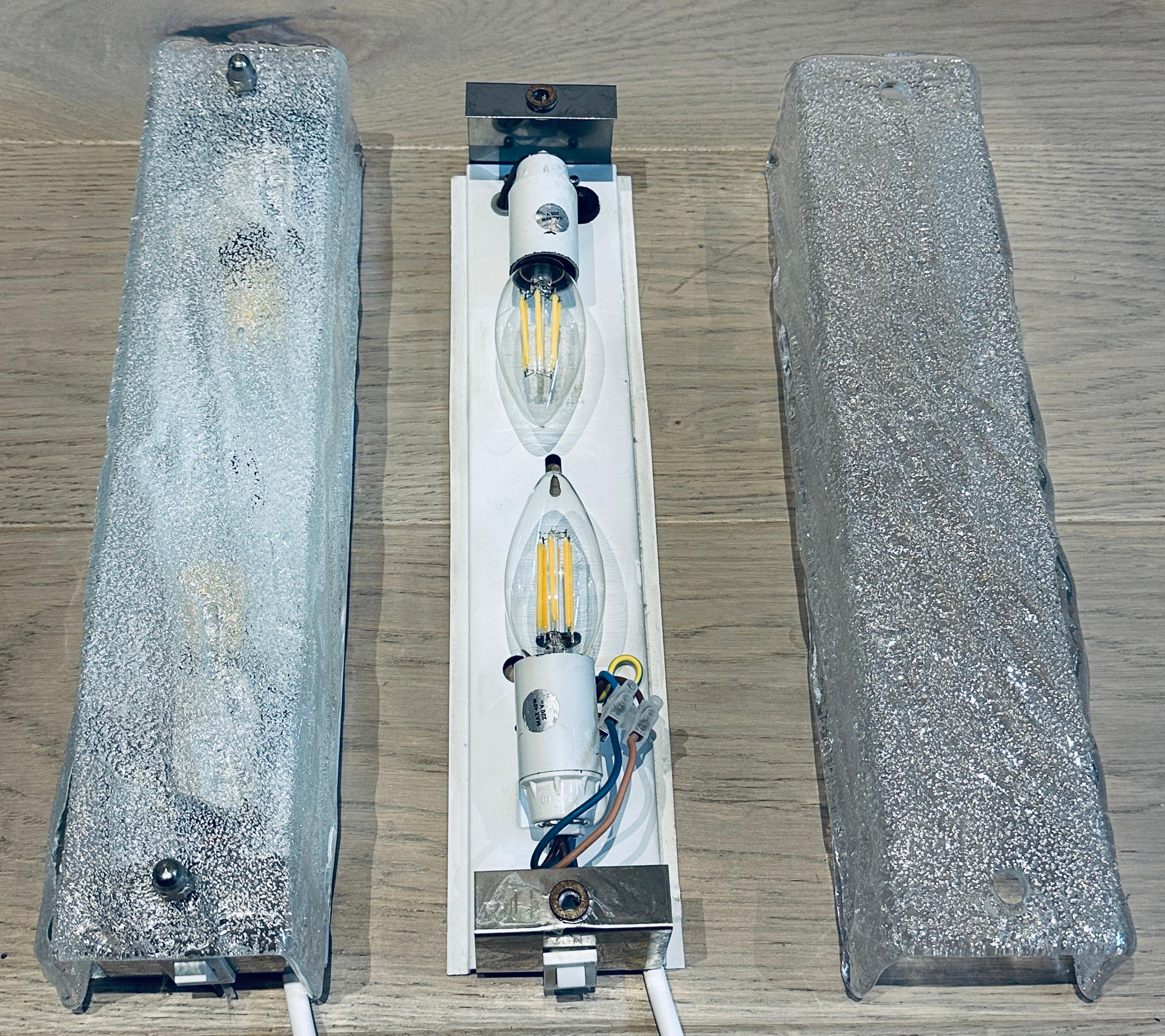 Pareja de apliques alemanes de cristal esmerilado Kaiser Leuchten de los años 70 en venta 10