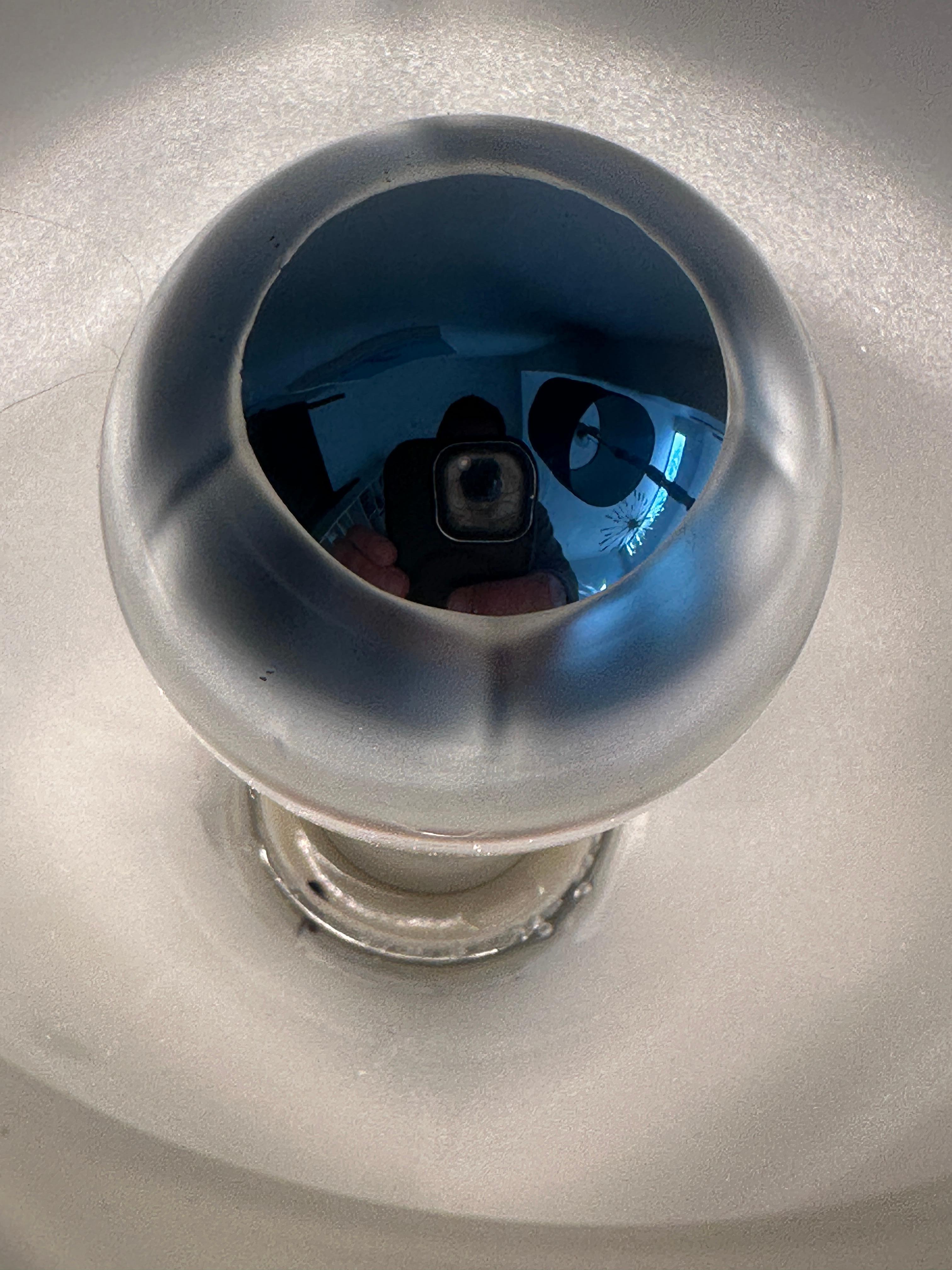 Paire de lampes de table en verre cubique dépoli diffus des années 1970 de Peill & Putzler en vente 2