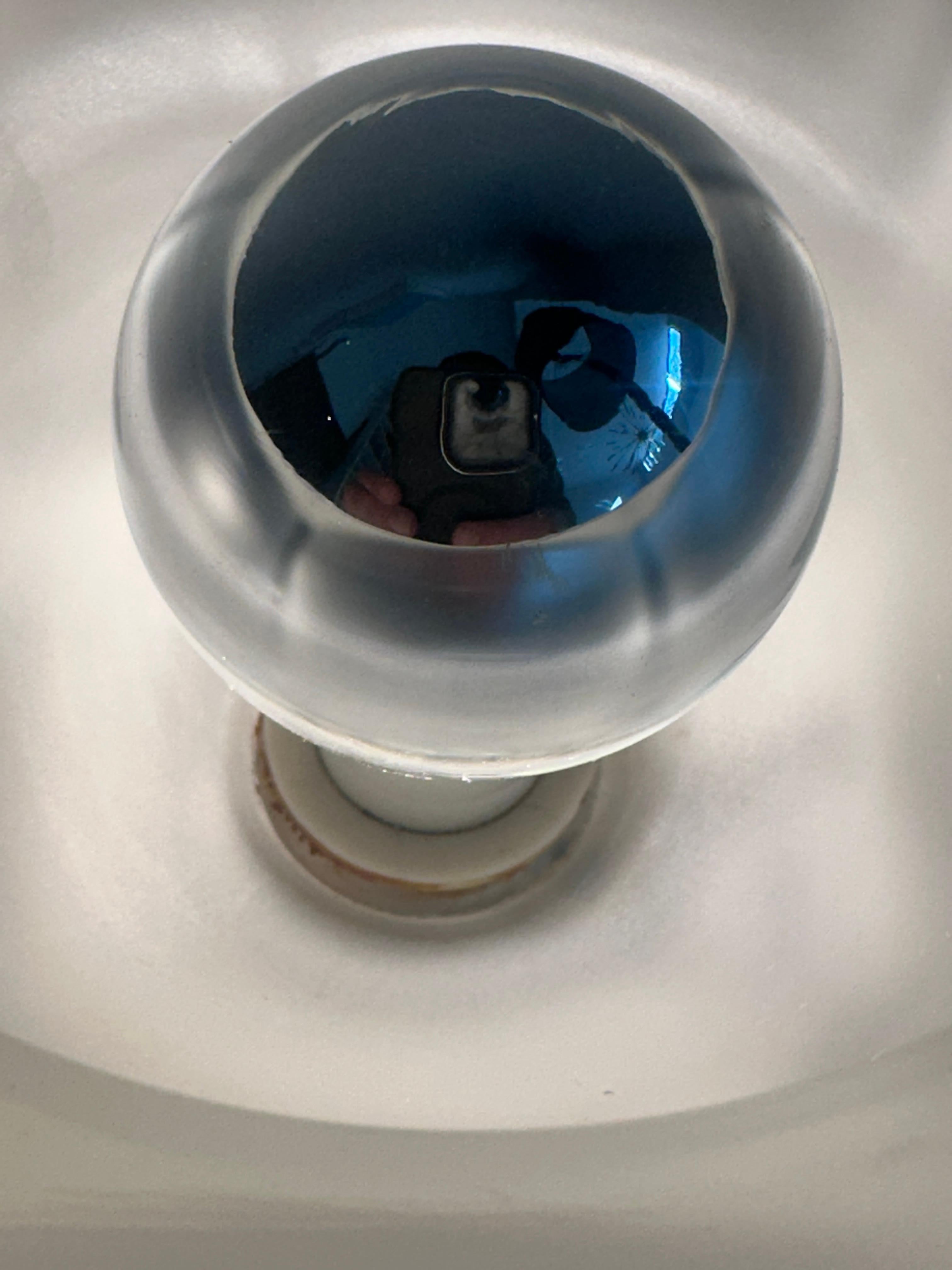 Fin du 20e siècle Paire de lampes de table en verre cubique dépoli diffus des années 1970 de Peill & Putzler en vente