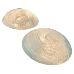 Pair of 1970s German Peill & Putzler Frosted Wall Sconces or Flush Mounts