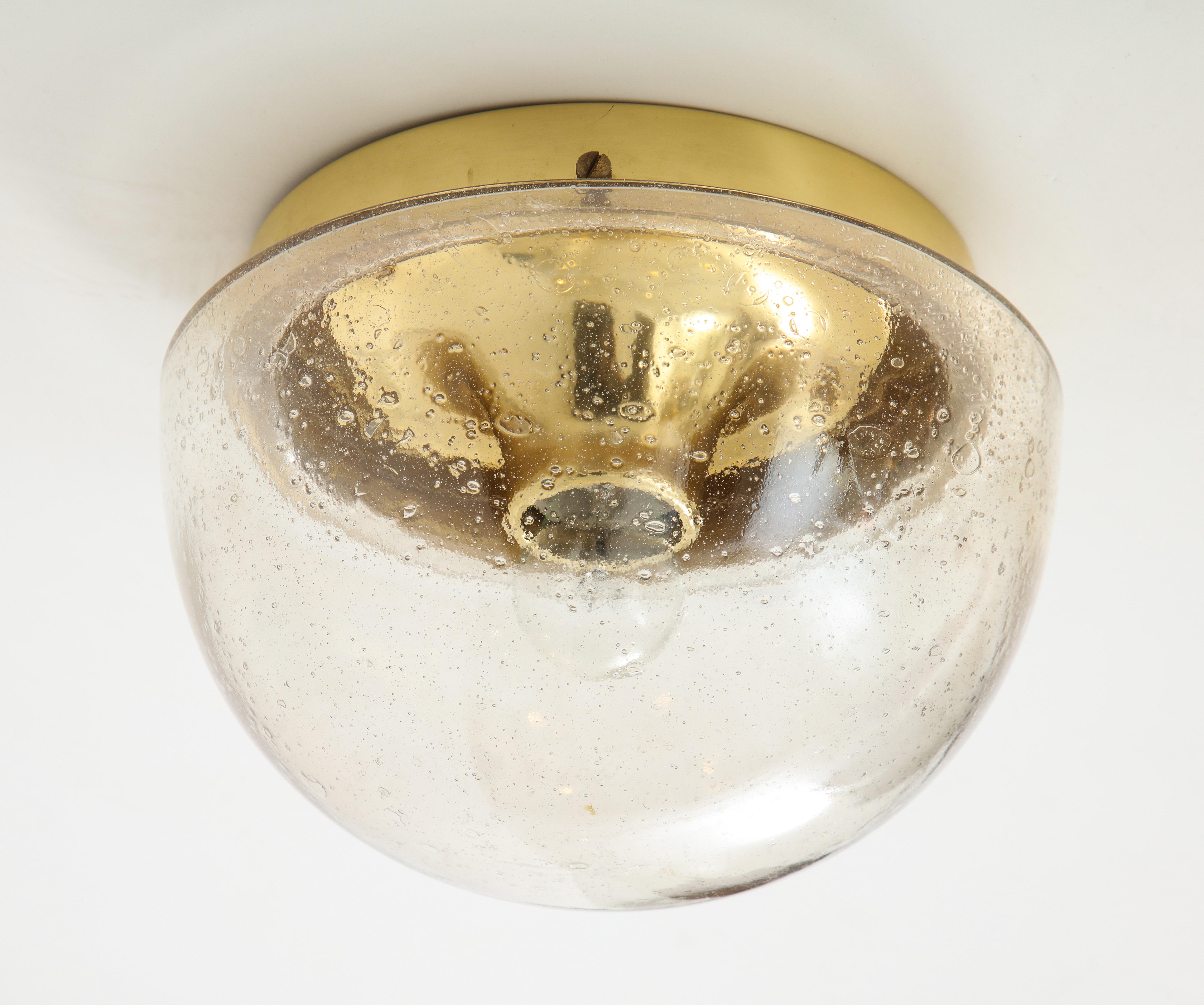 Pair of 1970s Glass Dome Sconces by Limburg In Excellent Condition For Sale In New York, NY