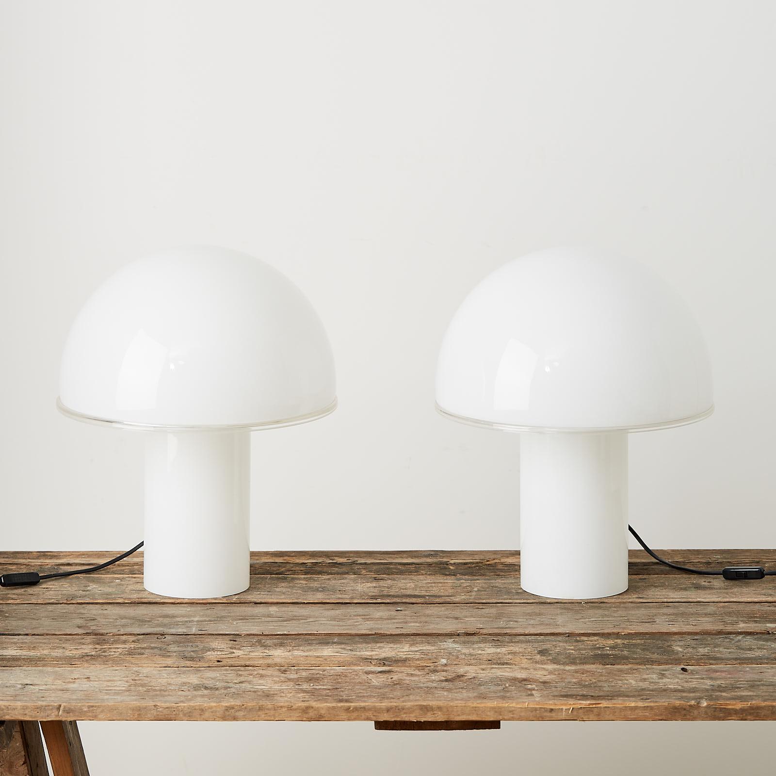 Post-Modern Pair of 1970s Glass 'Onfale' Table Lamps