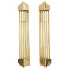 Pair of 1970s Glass Rod Sconces