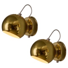 Pair of 1970s Goffredo Reggiani 'Eyeball' Adjustable Perforated Metal Wall Lamps