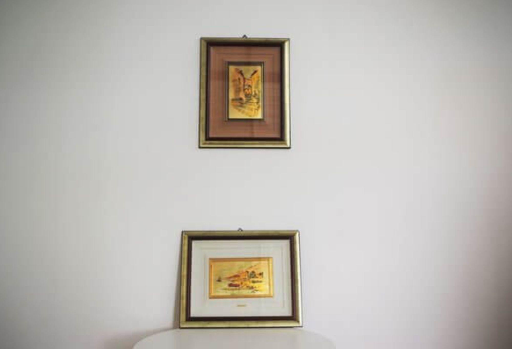 Paire de peintures à la feuille d'or des années 1970 par R. Pighetti - Italian Modern Art Masterpiec en vente 12
