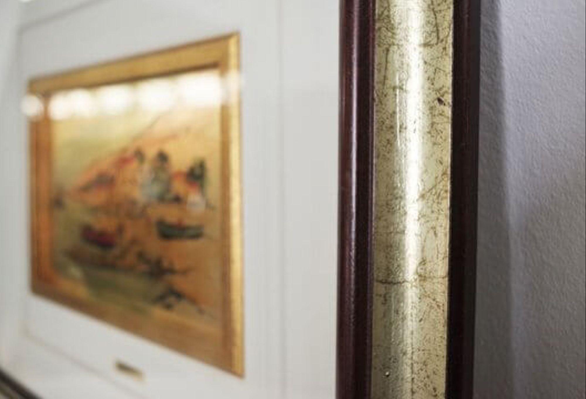 Paire de peintures à la feuille d'or des années 1970 par R. Pighetti - Italian Modern Art Masterpiec Bon état - En vente à Manzano, IT