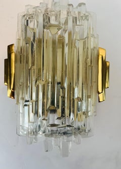 Pair of 1970s Hillebrand Ice Crystal Wall Lamps