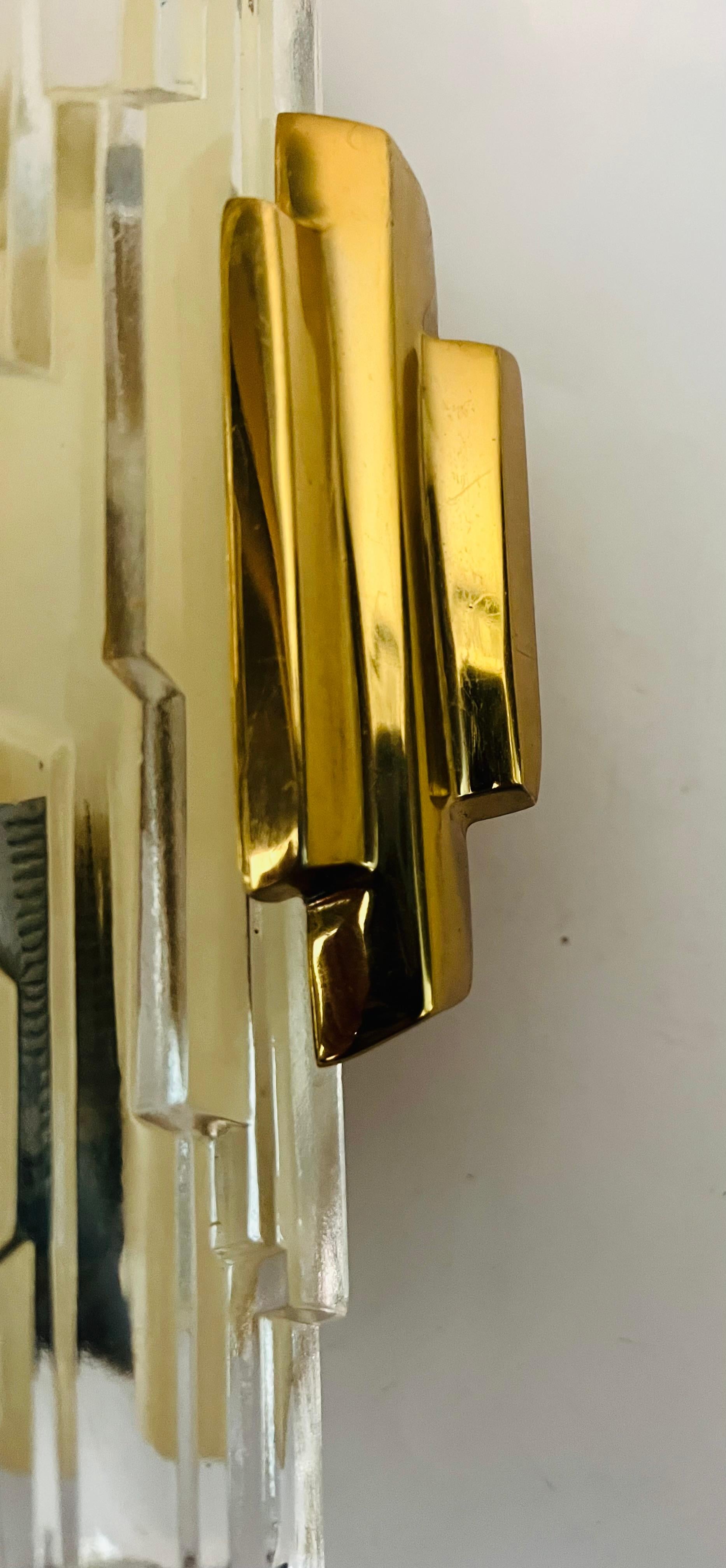 Pareja de apliques de cristal de hielo Hillebrand de los años 70 en venta 1