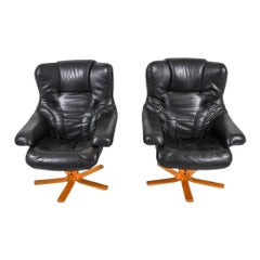 Coppia di poltrone reclinabili Hjellegjerde AS degli anni '70 - Design norvegese
