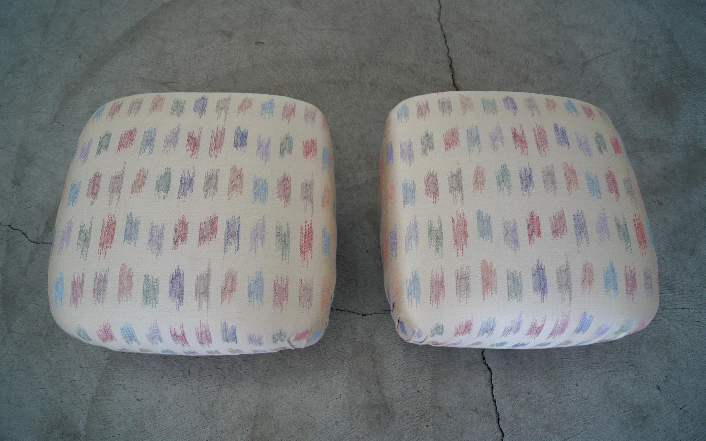 Pair of 1970's Hollywood Regency Marge Carson Poufs For Sale 7