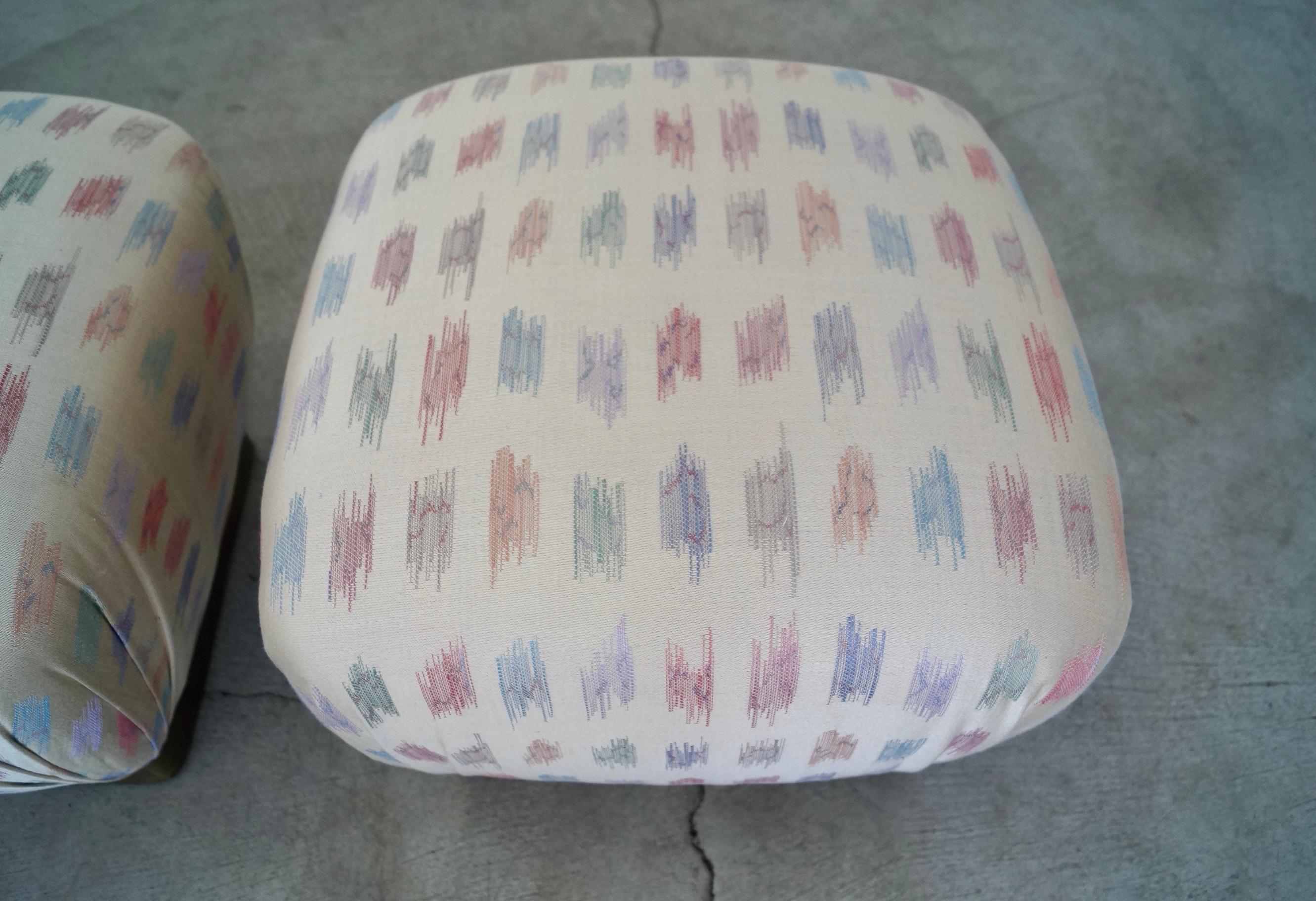 Pair of 1970's Hollywood Regency Marge Carson Poufs For Sale 9