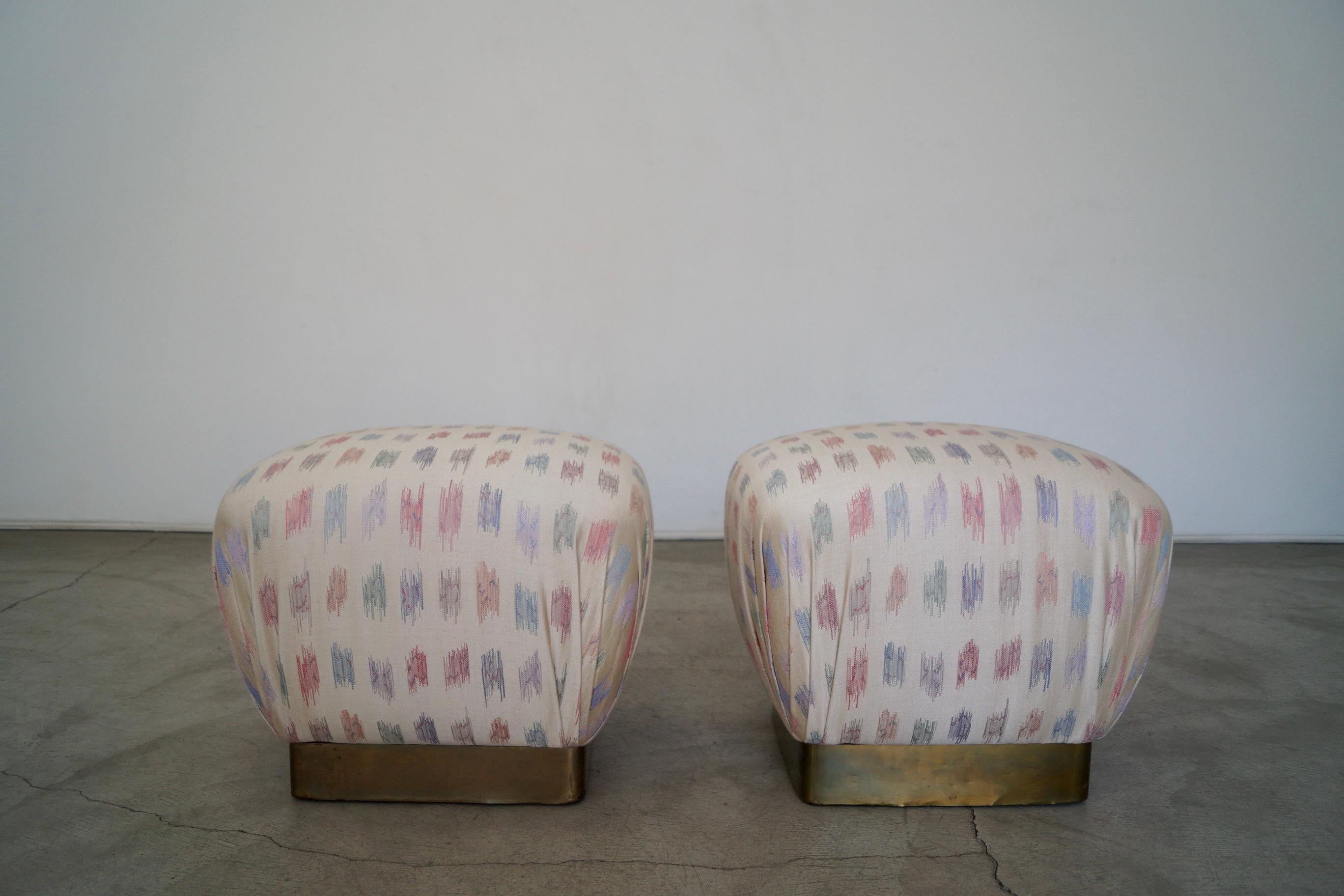 American Pair of 1970's Hollywood Regency Marge Carson Poufs For Sale