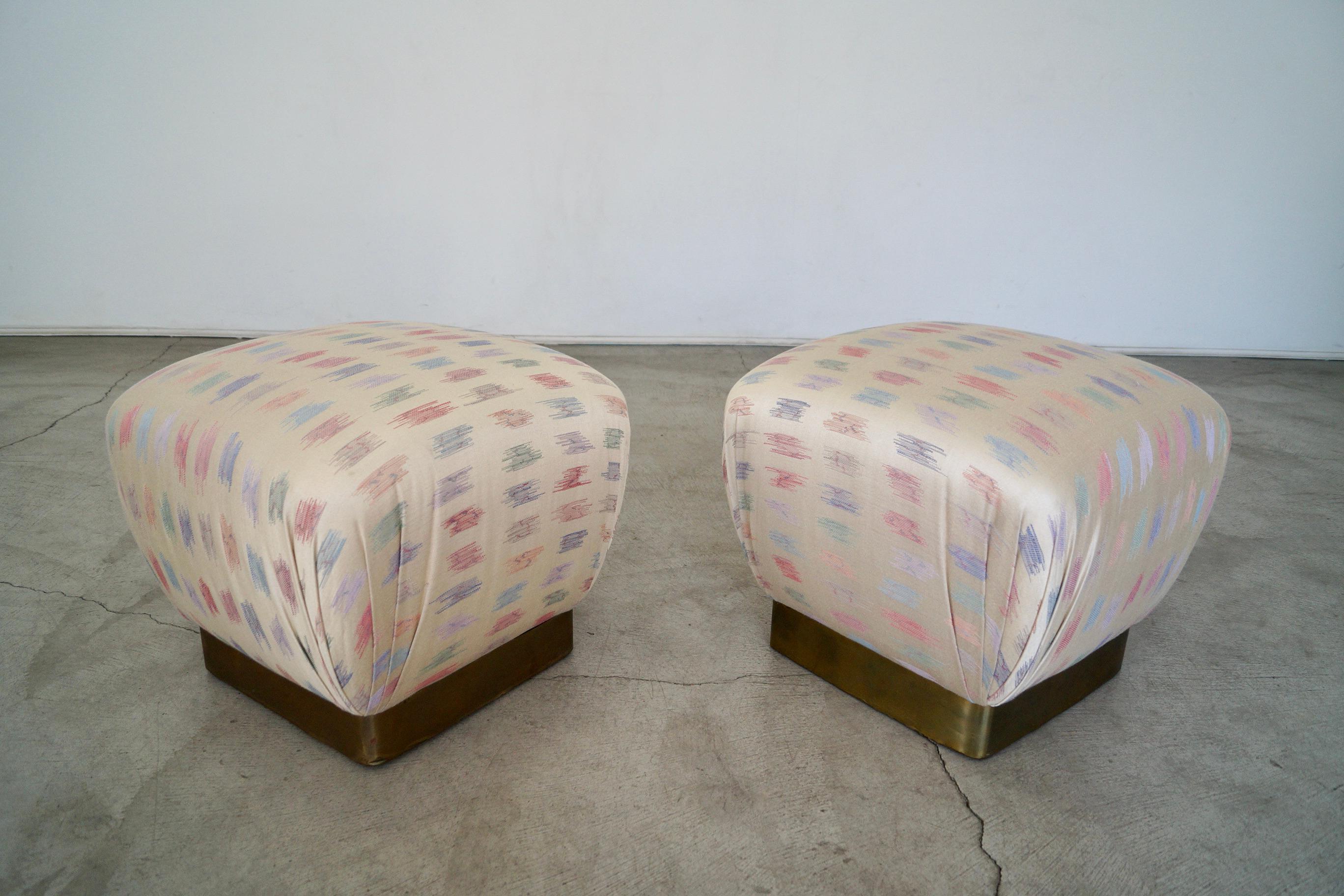 Pair of 1970's Hollywood Regency Marge Carson Poufs For Sale 1