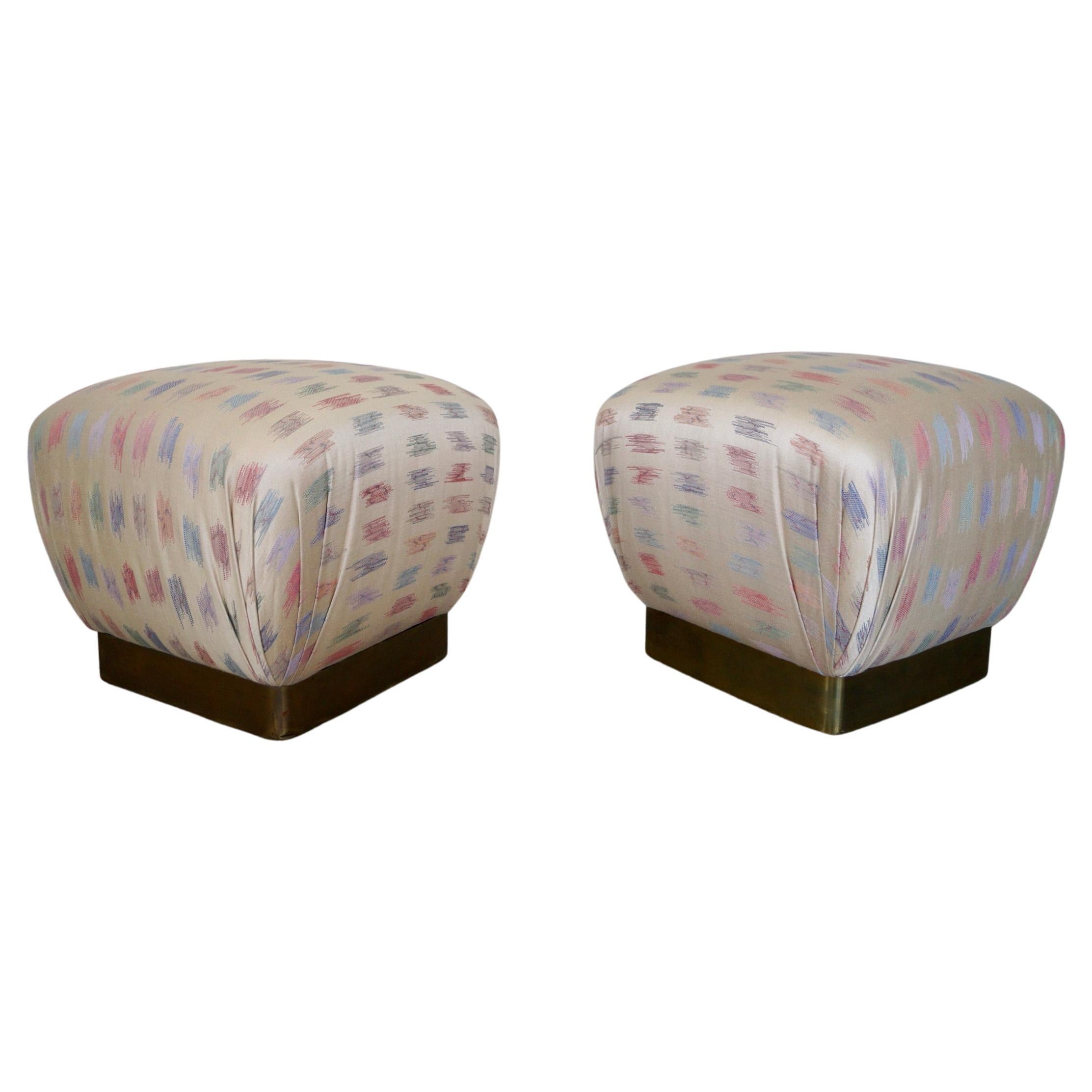 Pair of 1970's Hollywood Regency Marge Carson Poufs