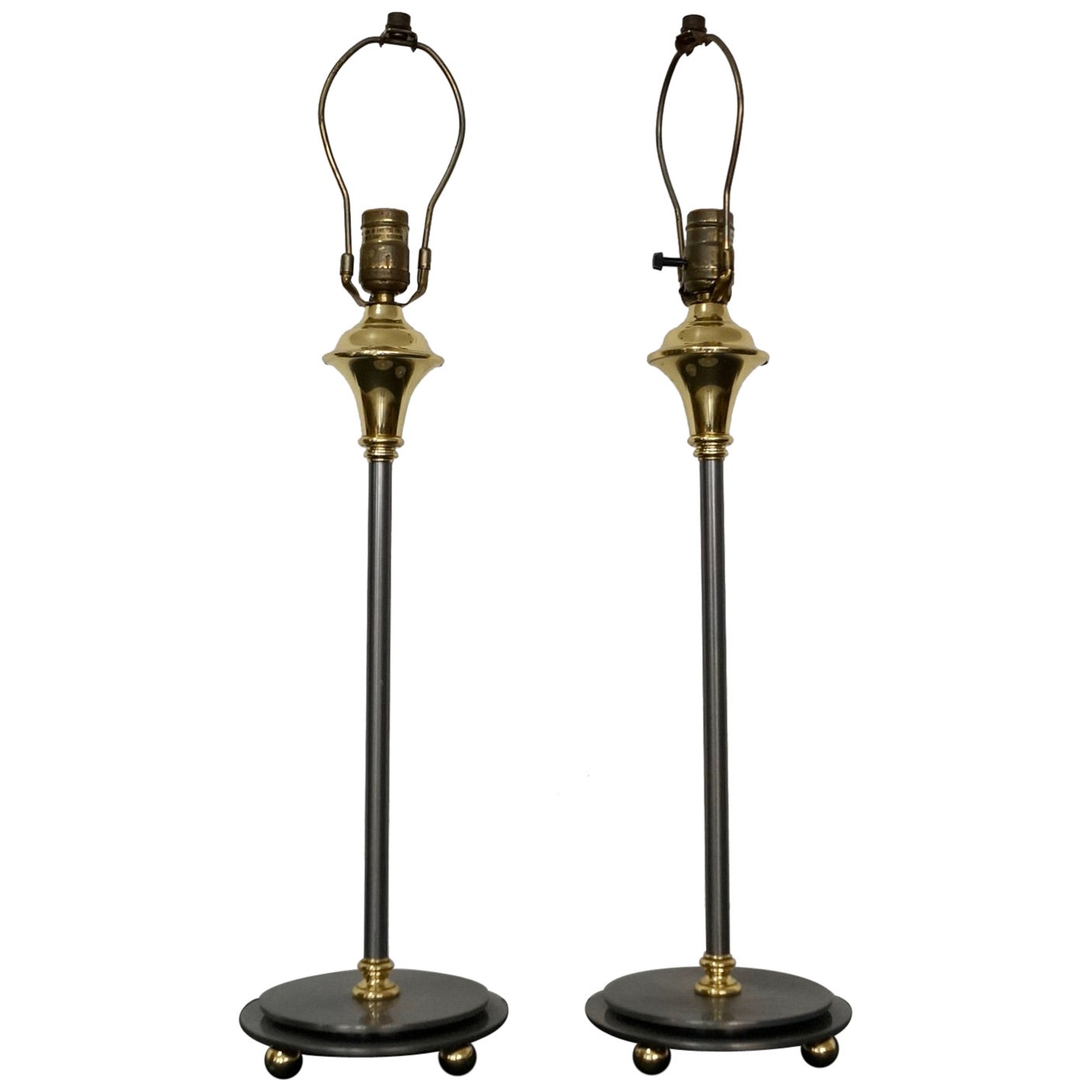 Paire de lampes de bureau Maison Jansen Hollywood Regency des années 1970