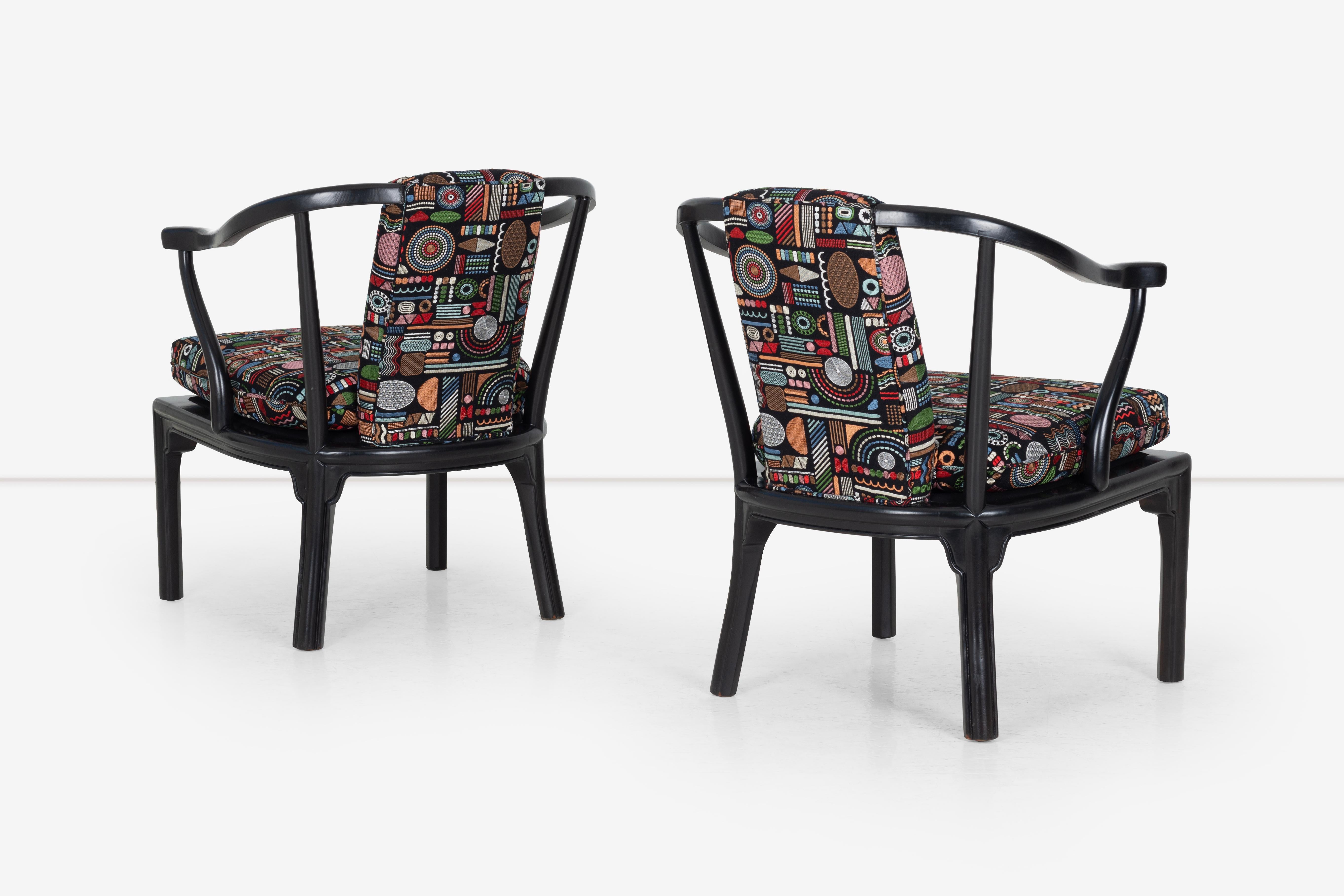 Paar Hufeisenstühle aus den 1970er Jahren (Textil) im Angebot