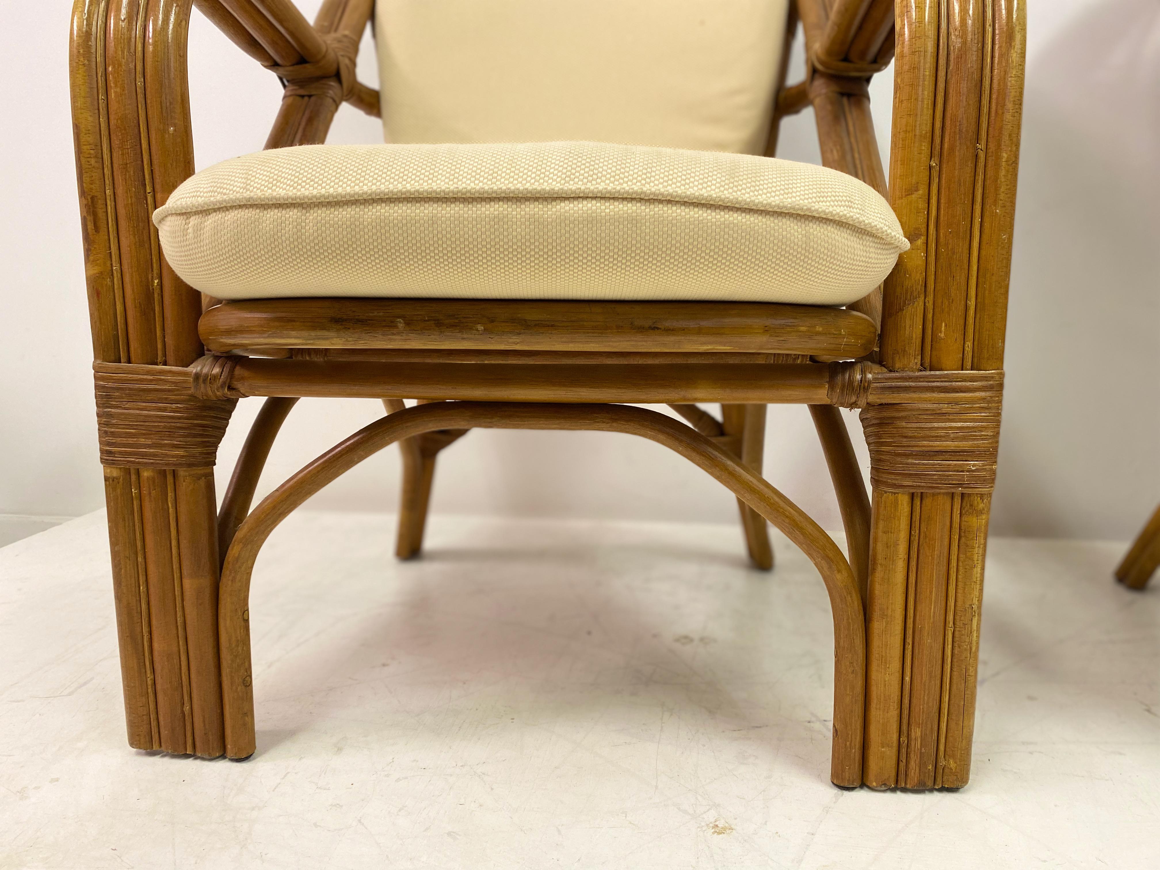 Pair of 1970s Italian Bamboo Armchairs For Sale 8