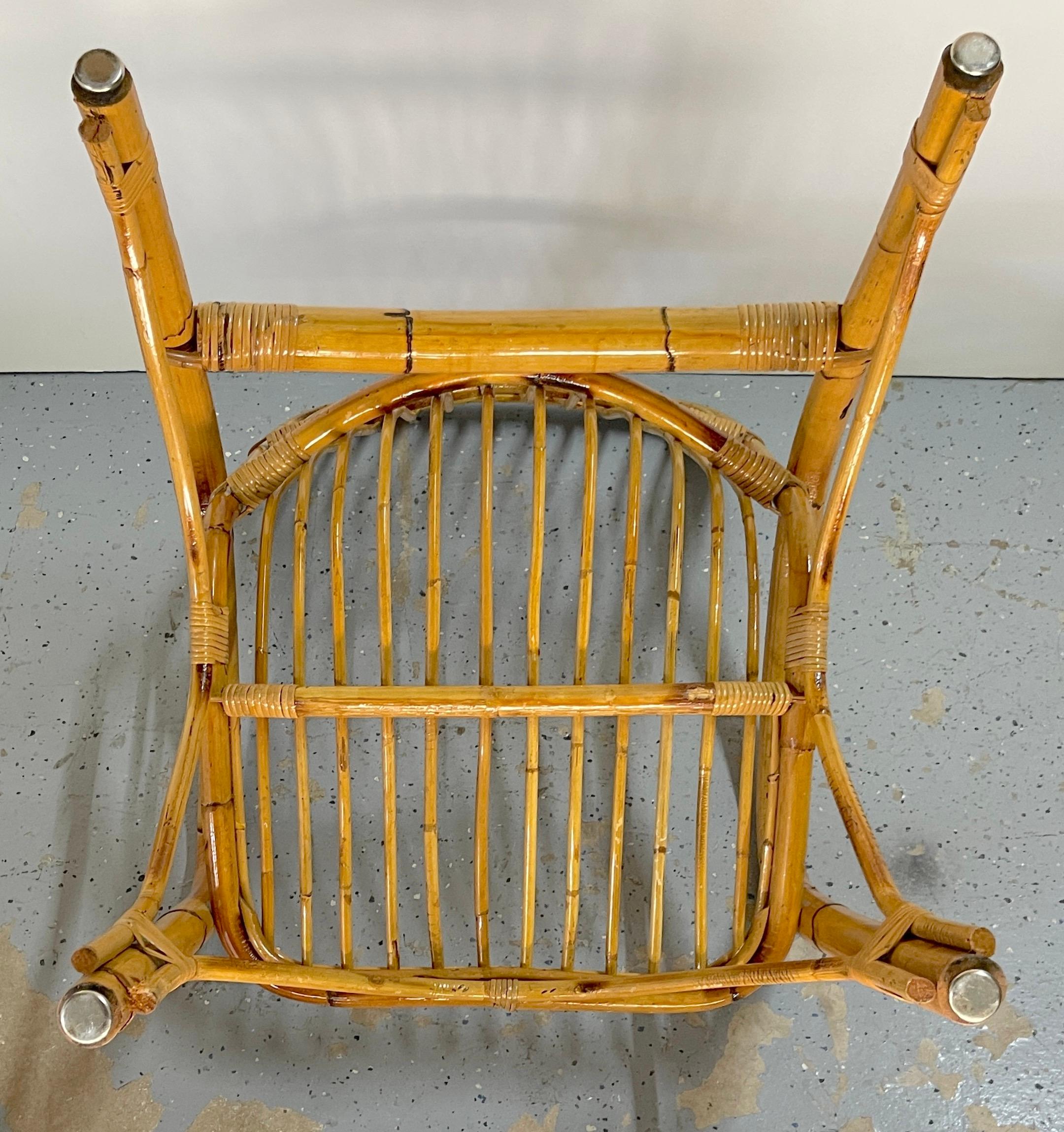 Pair of 1970s Italian Bamboo Armchairs, Style of Franco Albini For Sale 6