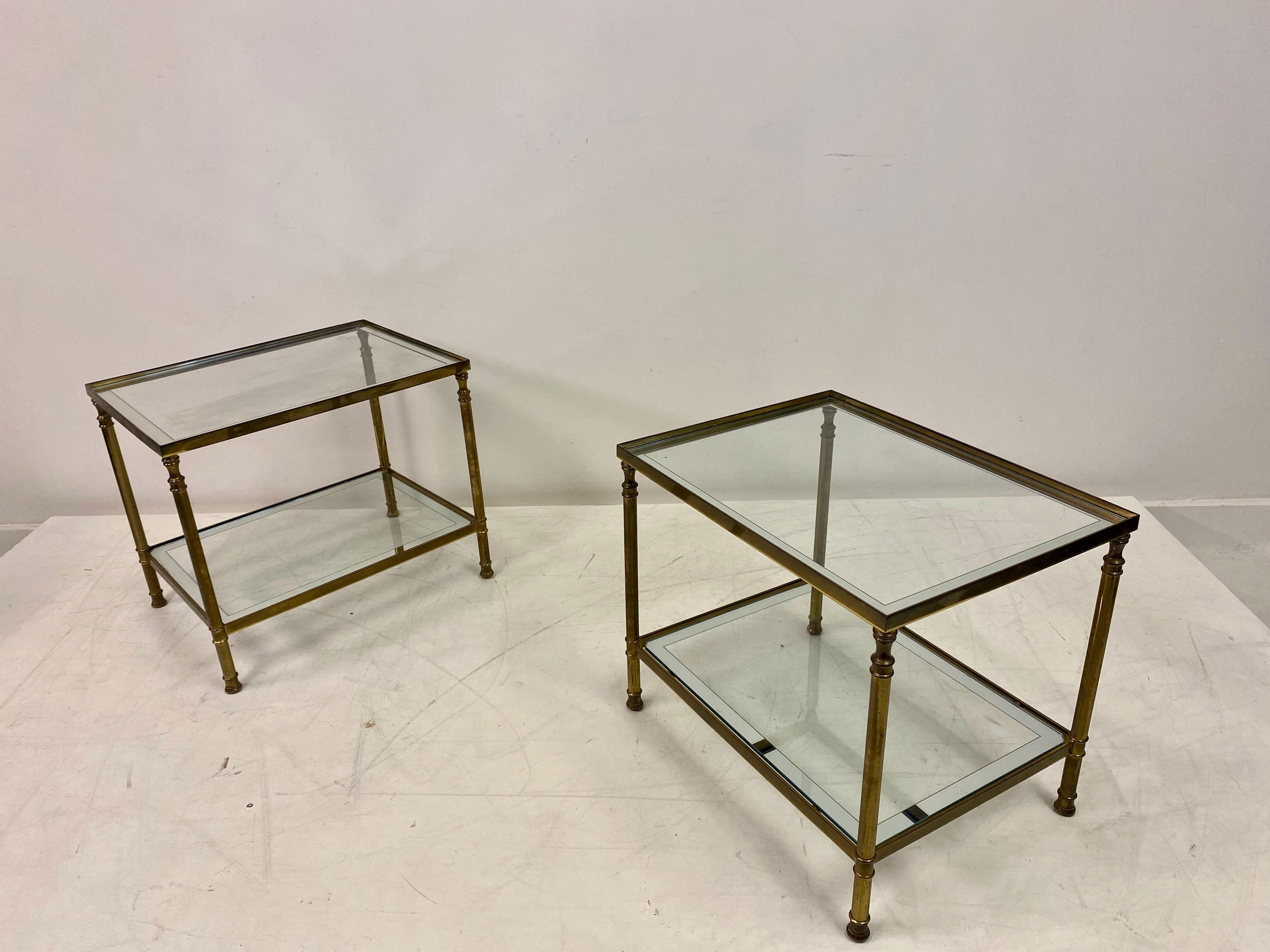 Pair of 1970s Italian Brass and Glass Side Tables 6