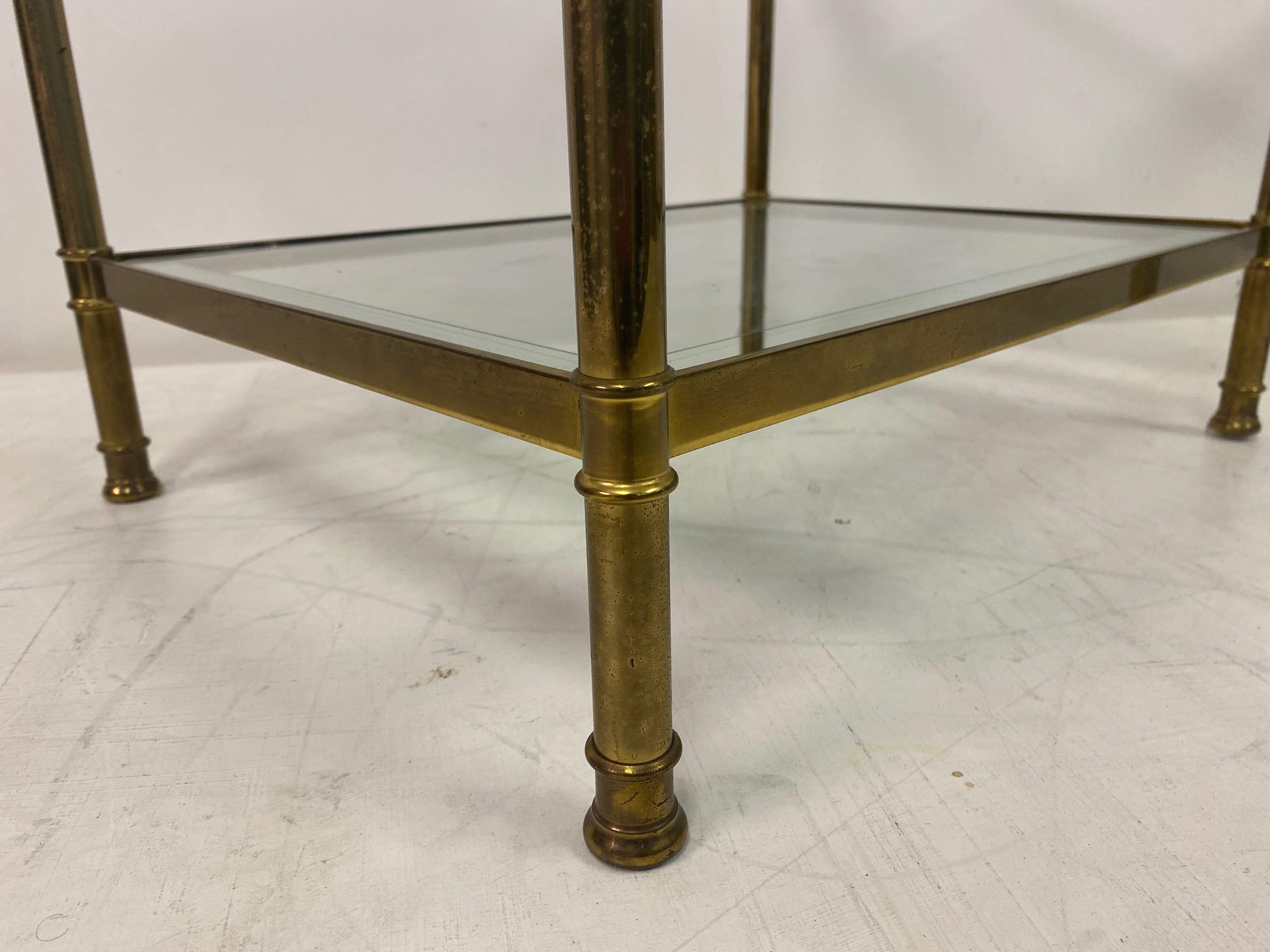 Pair of 1970s Italian Brass and Glass Side Tables 2