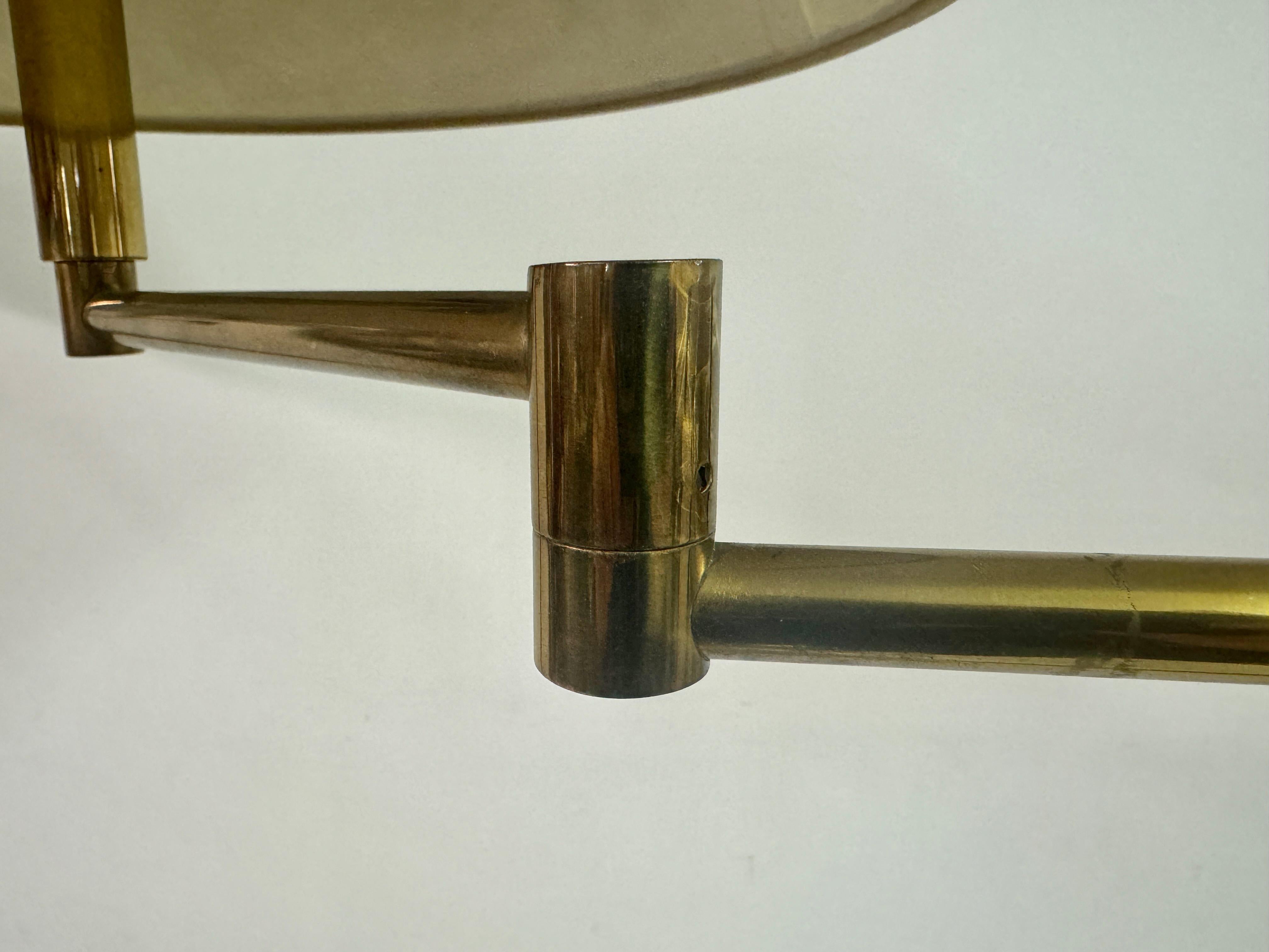 Pair of 1970s Italian Brass Swing Arm Floor Lamps For Sale 9