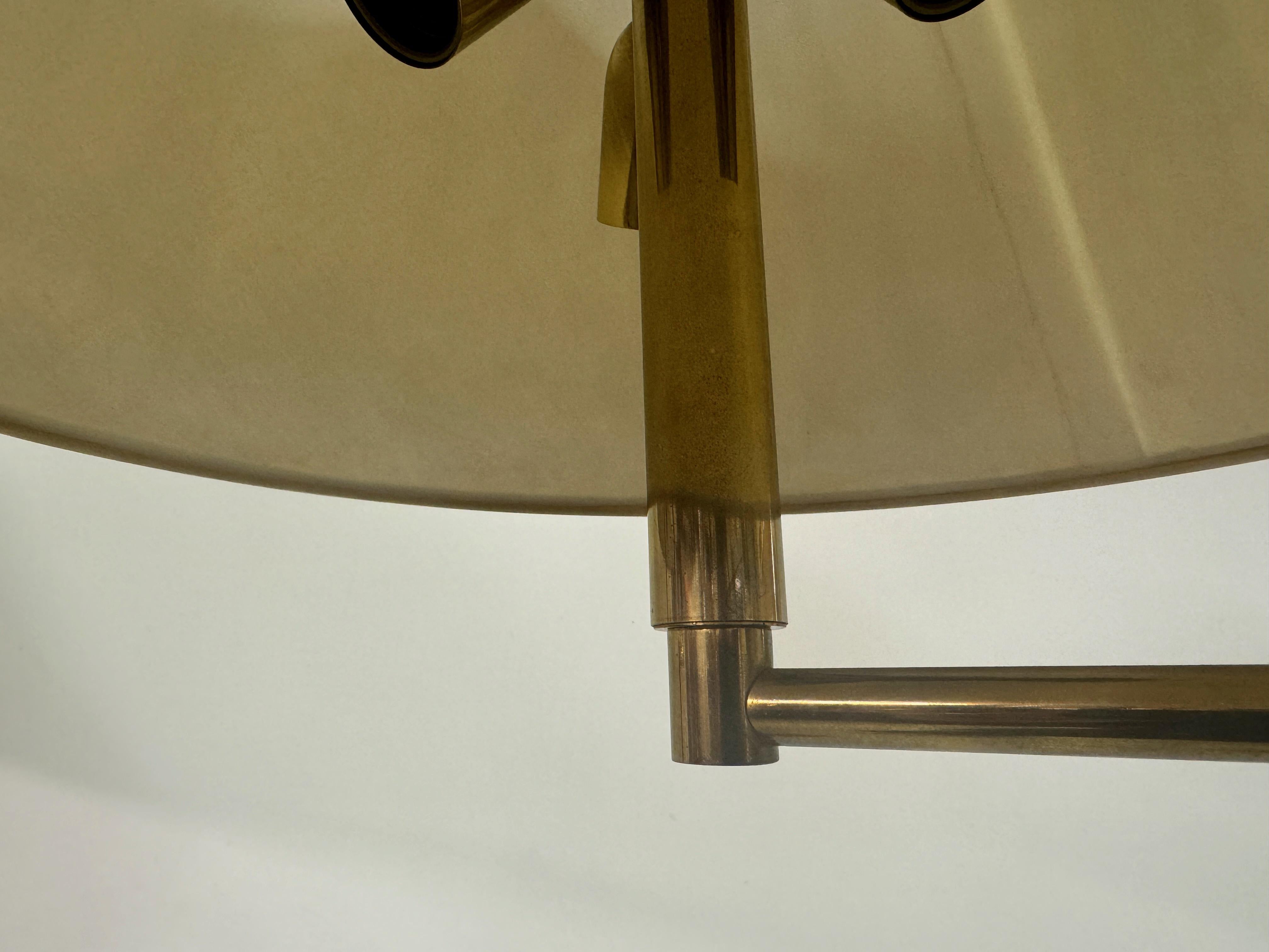 Pair of 1970s Italian Brass Swing Arm Floor Lamps For Sale 10