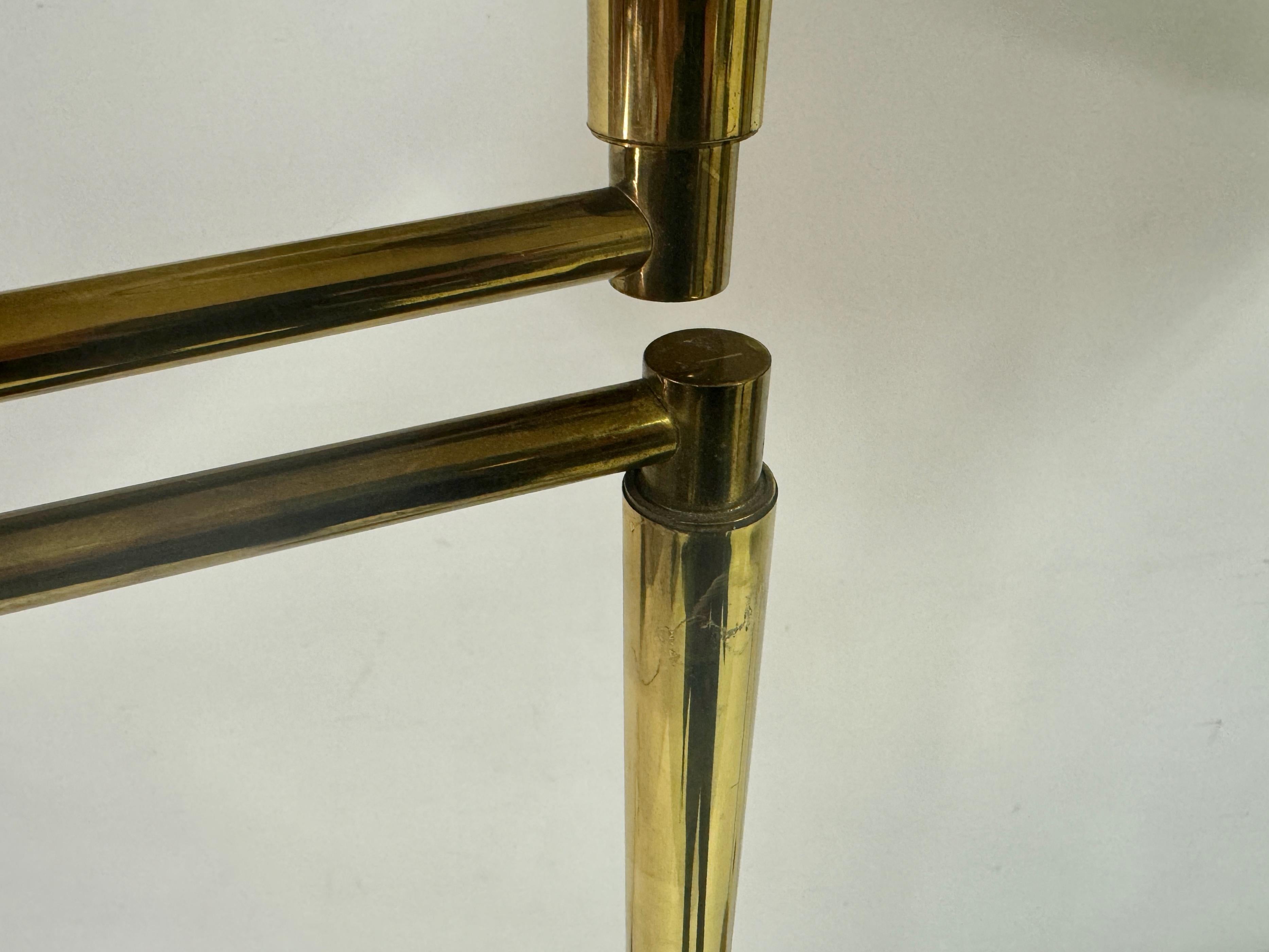 20th Century Pair of 1970s Italian Brass Swing Arm Floor Lamps For Sale