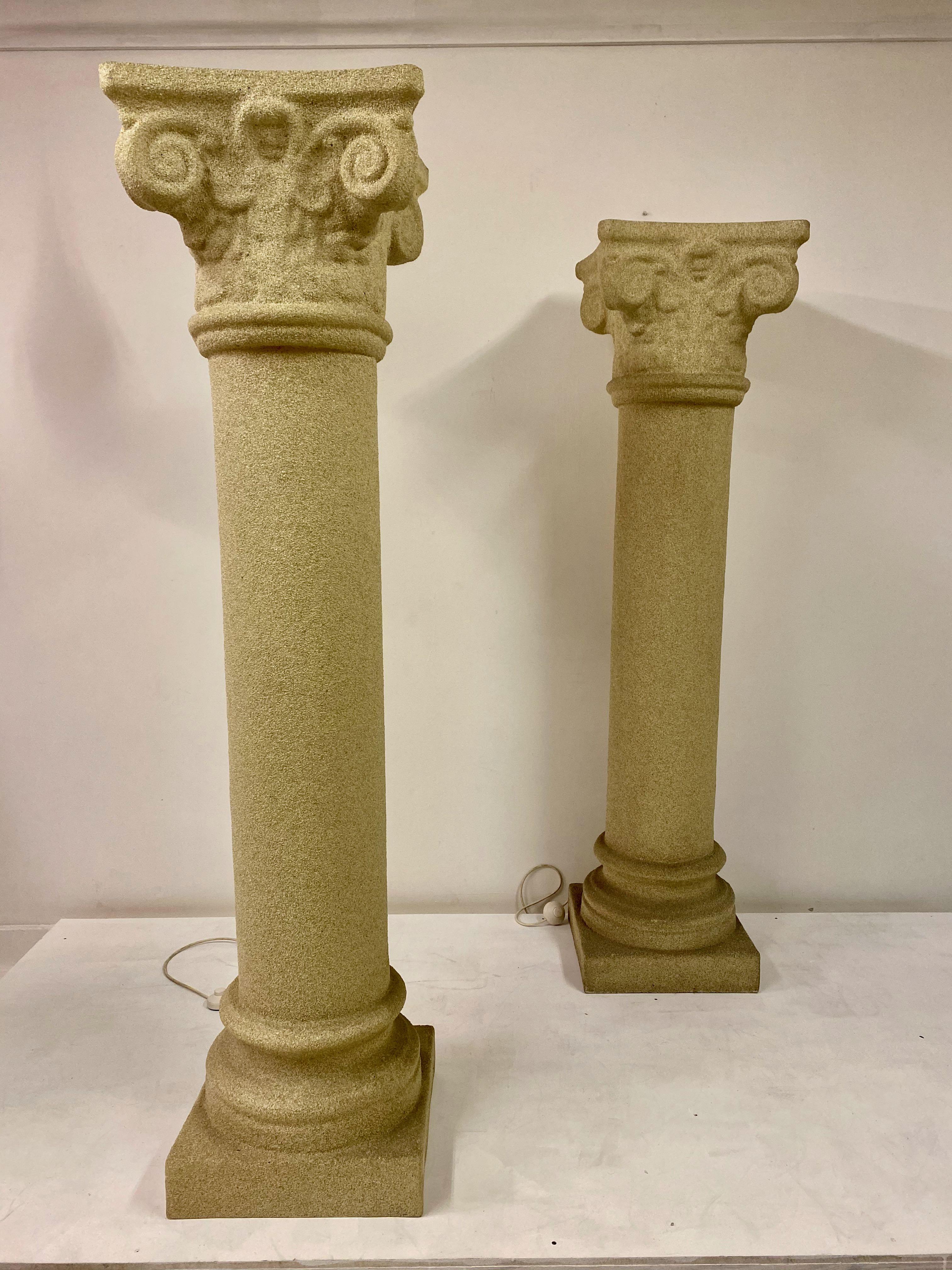 20th Century Pair of 1970s Italian Column Lamps by Andre Cazenave