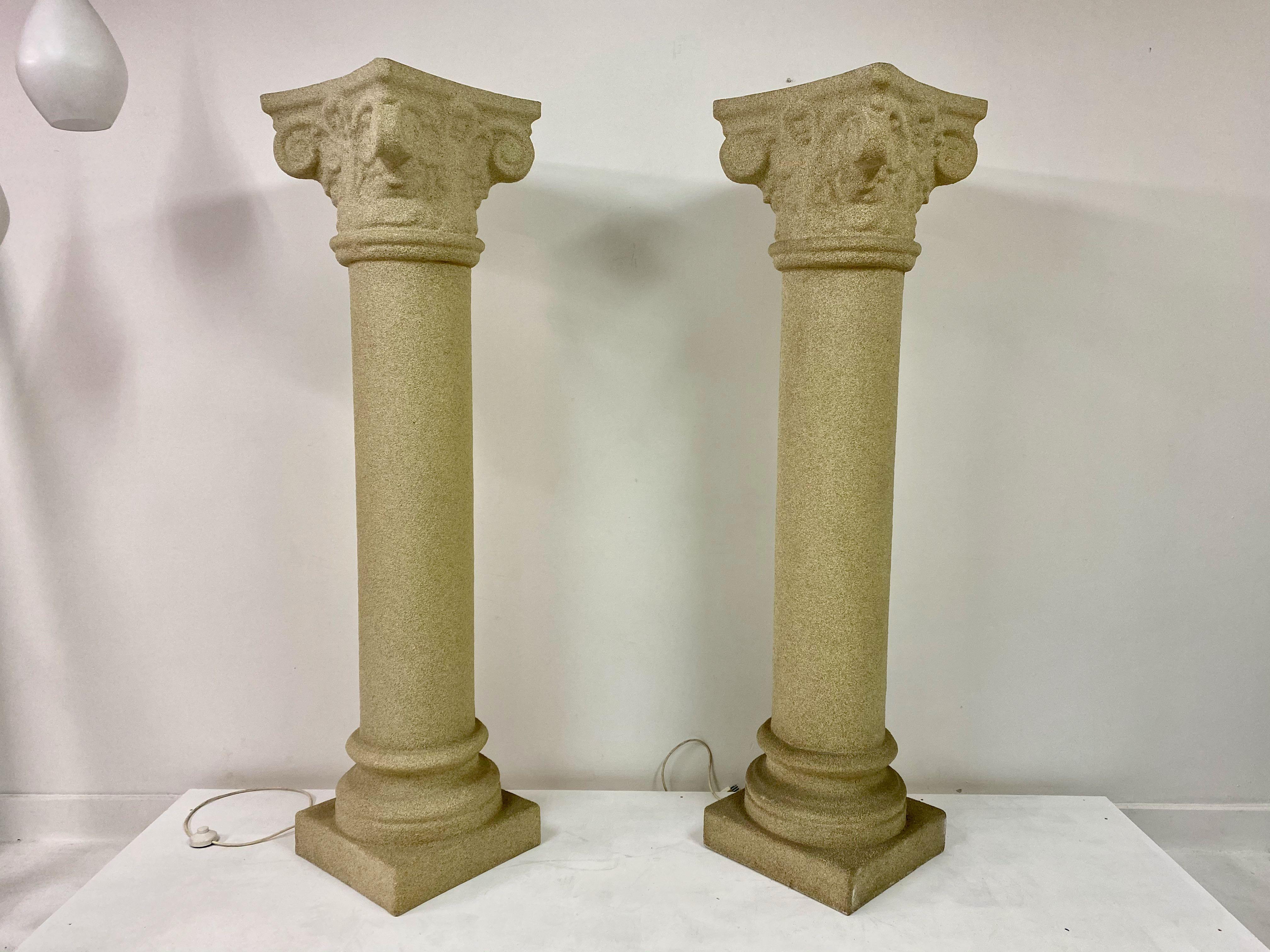 Pair of 1970s Italian Column Lamps by Andre Cazenave 1
