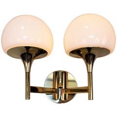 Pair of 1970s Italian Double Light Wall Sconces by Sciolarie