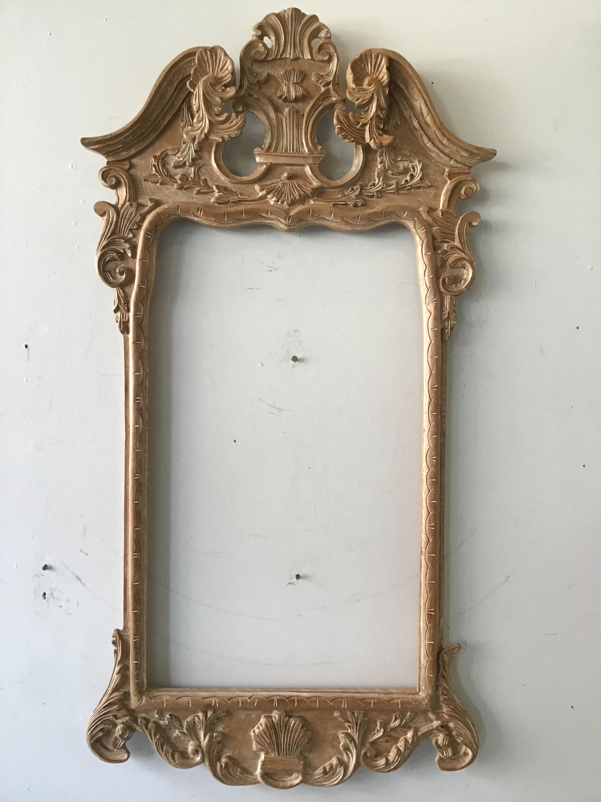 Pair of 1970s Italian Hand Carved Wood Frames  For Mirrors In Good Condition In Tarrytown, NY