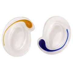Pareja de ceniceros italianos de cristal de Murano de los años 70 Yin Yang de La Murrina